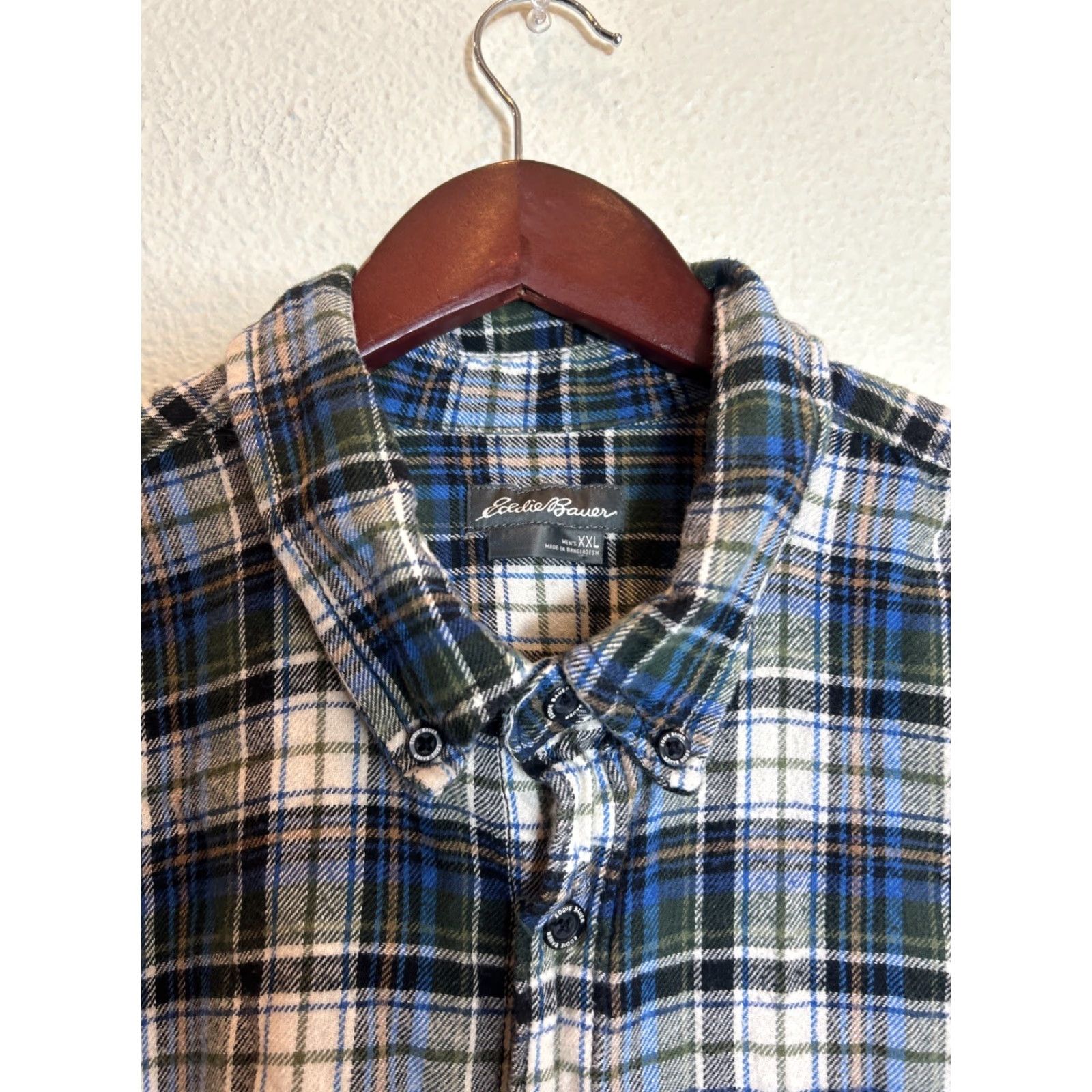 Eddie Bauer Eddie Bauer Mens 2XL Long Sleeve Button-Down Flannel Plaid Blue Shirt Size US XXL / EU 58 / 5 - 3 Thumbnail