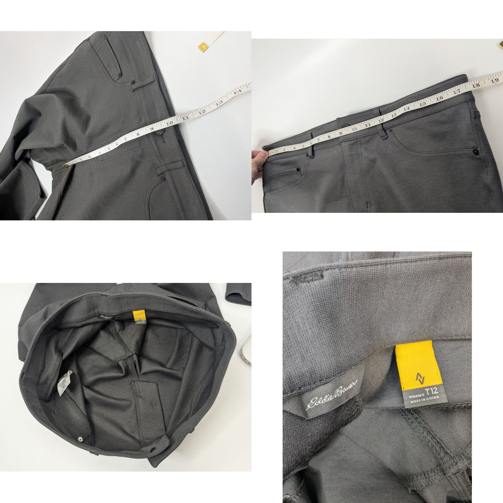 Eddie Bauer Eddie Bauer Travex Womens Stretch Straight Leg Pants Size 12 Tall Gray Career Size 34" / US 12 / IT 48 - 8 Thumbnail