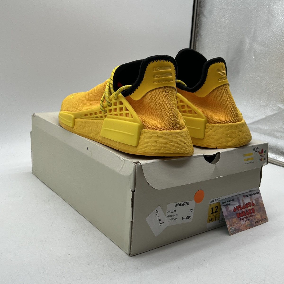 Adidas Pharrell x NMD human race yellow Size US 12 / EU 45 - 4 Thumbnail