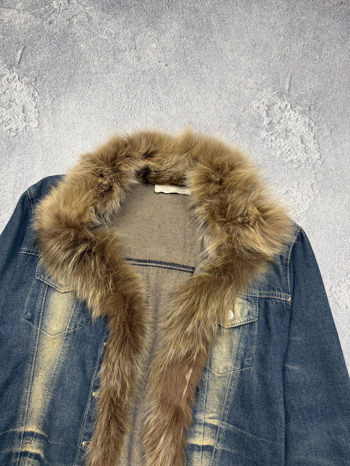 If Six Was Nine Y2K Paris Denim Jacket with Fluffy Fur Size M / US 6-8 / IT 42-44 - 4 Thumbnail