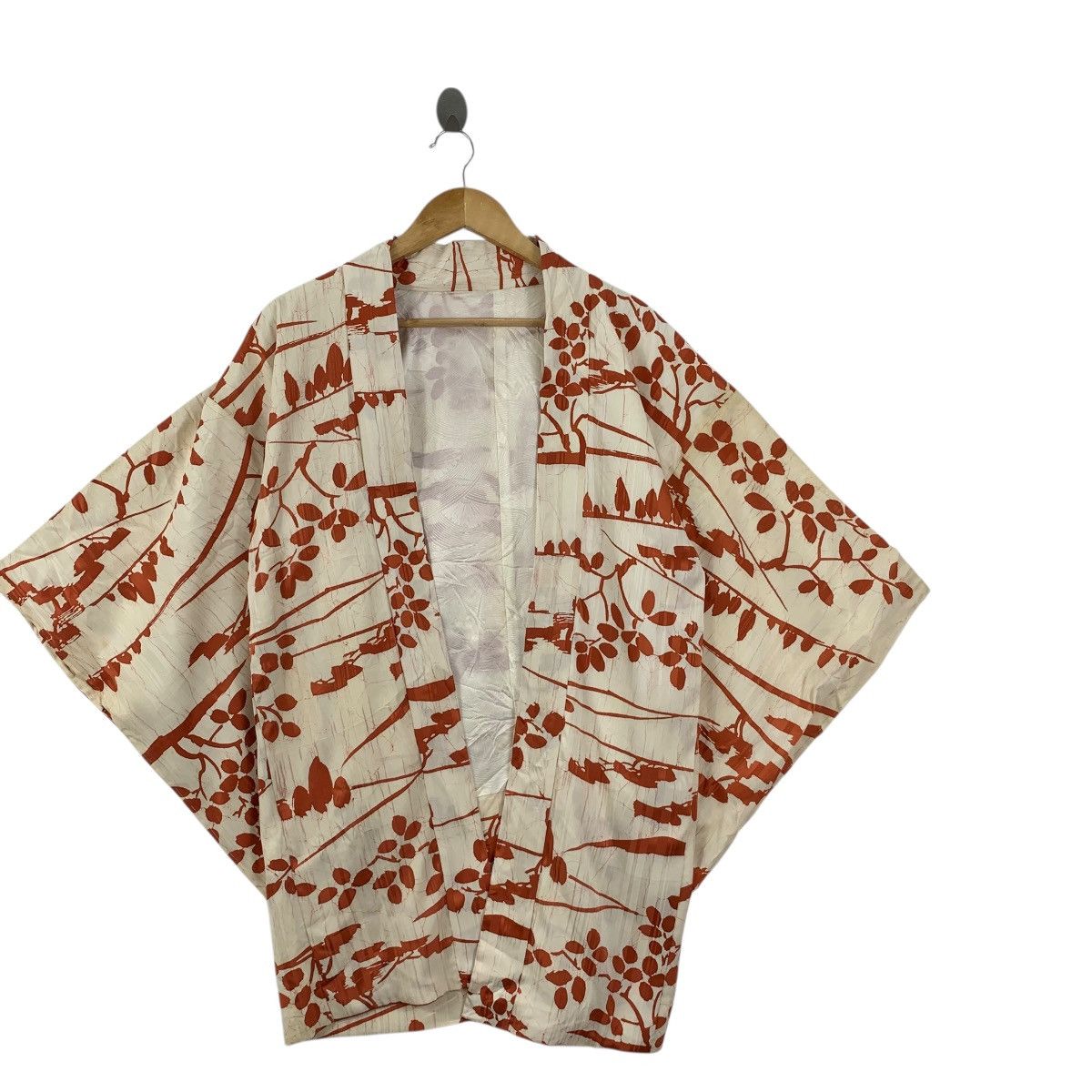 Vintage Vintage 70s KIMONO JAPAN HAORI Over Print Floral Traditiona Size XXL / US 16-18 / IT 52-54 - 3 Thumbnail
