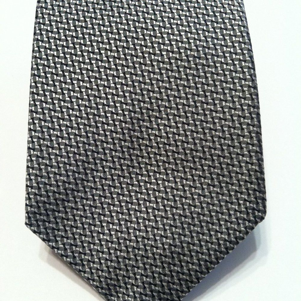 Robert Talbott ROBERT TALBOTT MENS NEW SILVER SILK TIE WIDTH: 3 3/4" Size ONE SIZE - 4 Thumbnail