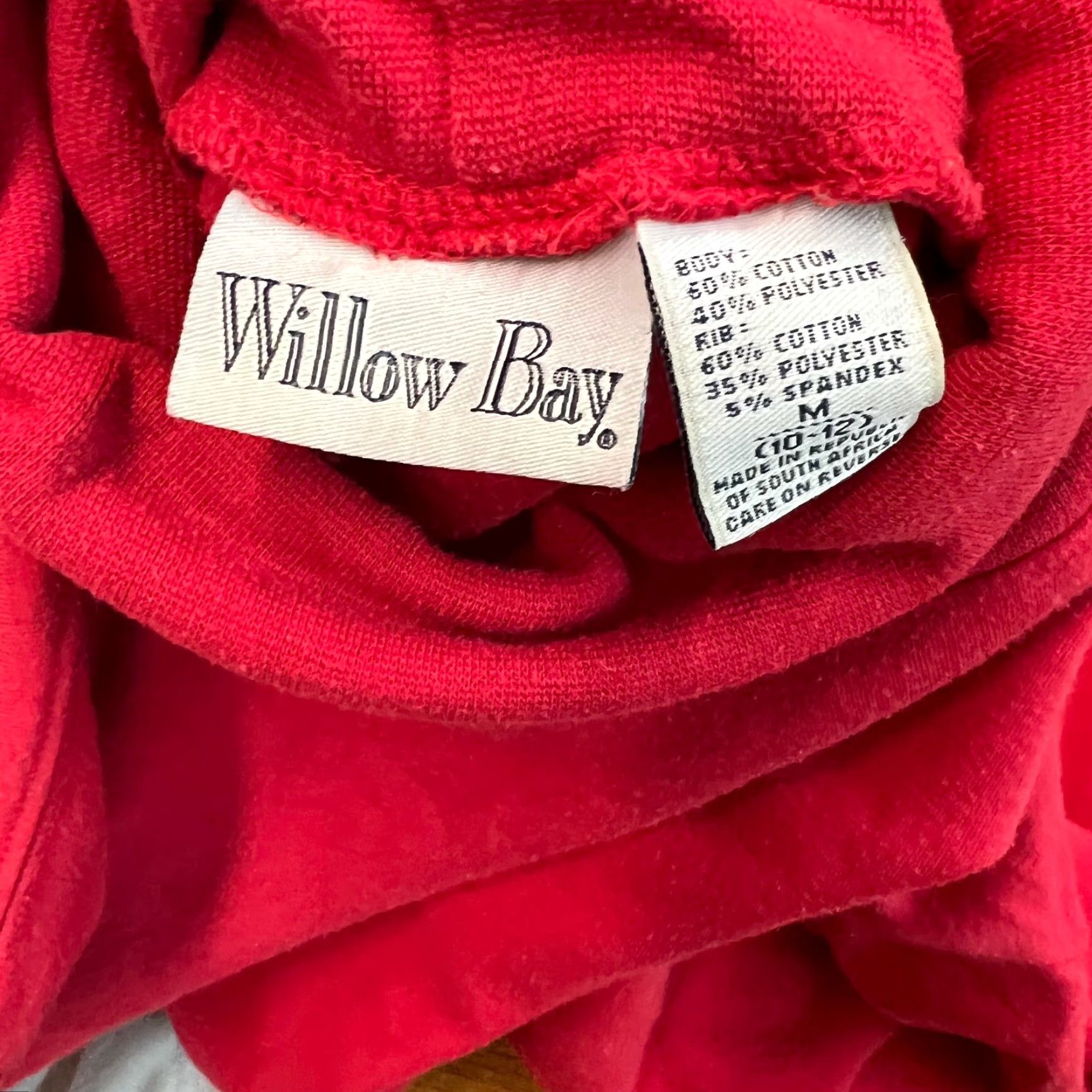 Vintage Willow Bay Red Sweater Pullover Women's M Turtle Neck Long Sleeve Casual Classic Knit 60% Cotton 40% Polyester Adults Mens Womens Girls Boys Size M / US 6-8 / IT 42-44 - 3 Thumbnail