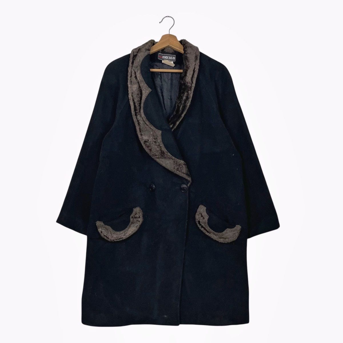 Fendi Vintage 70s Fendi 365 Wool Cashmere Fur Trimmed Colar Coat Size M / US 6-8 / IT 42-44 - 1 Thumbnail