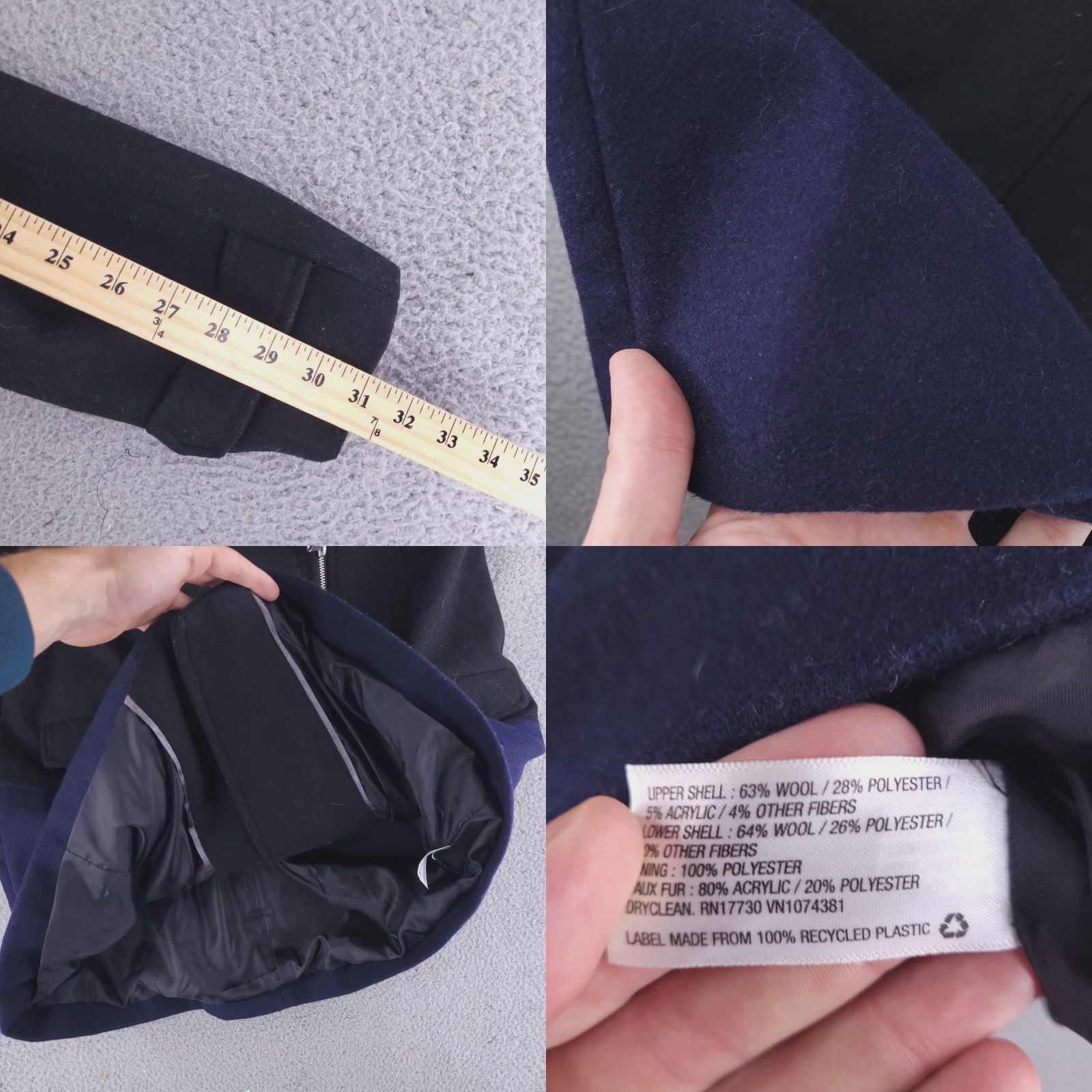 Mossimo **Black Wool Women's Coat XL Overcoat Collar** User: Black Wool Women's Coat XL Overcoat Collar Size XL / US 12-14 / IT 48-50 - 9 Thumbnail