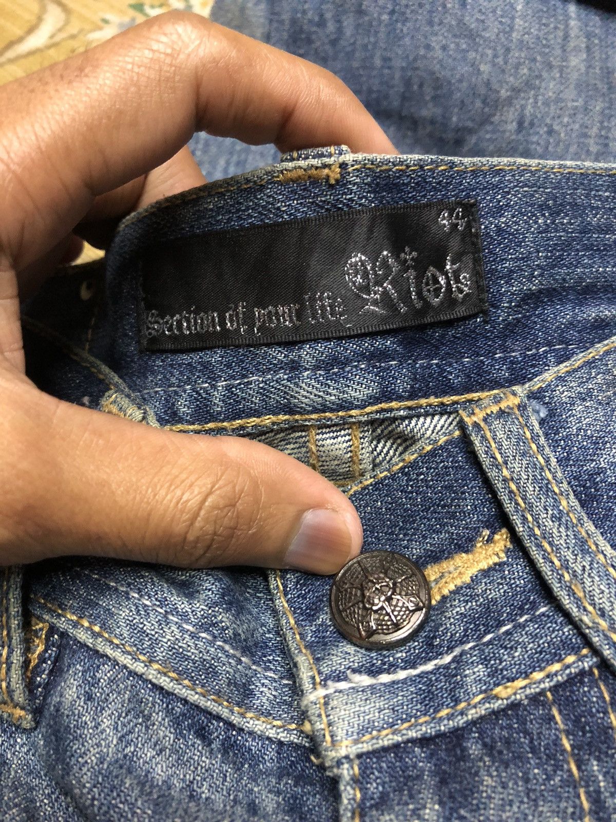 If Six Was Nine FLARED‼️‼️RIOT WASHED BLUE DENIM Size US 30 / EU 46 - 6 Thumbnail