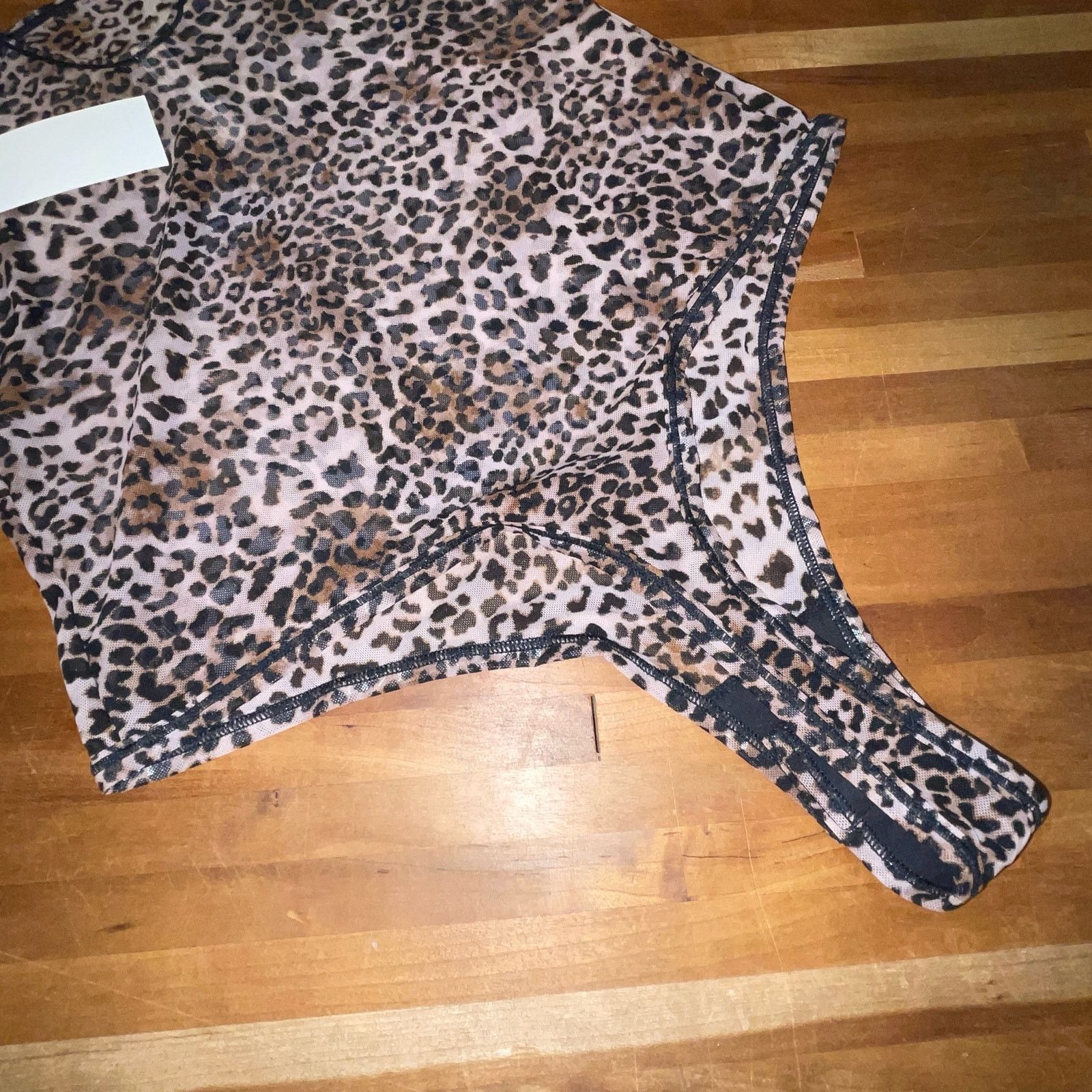 Steve Madden Steve Madden Women's Sheer Mesh Thong Bodysuit Leopard Size L / US 10 / IT 46 - 8 Thumbnail