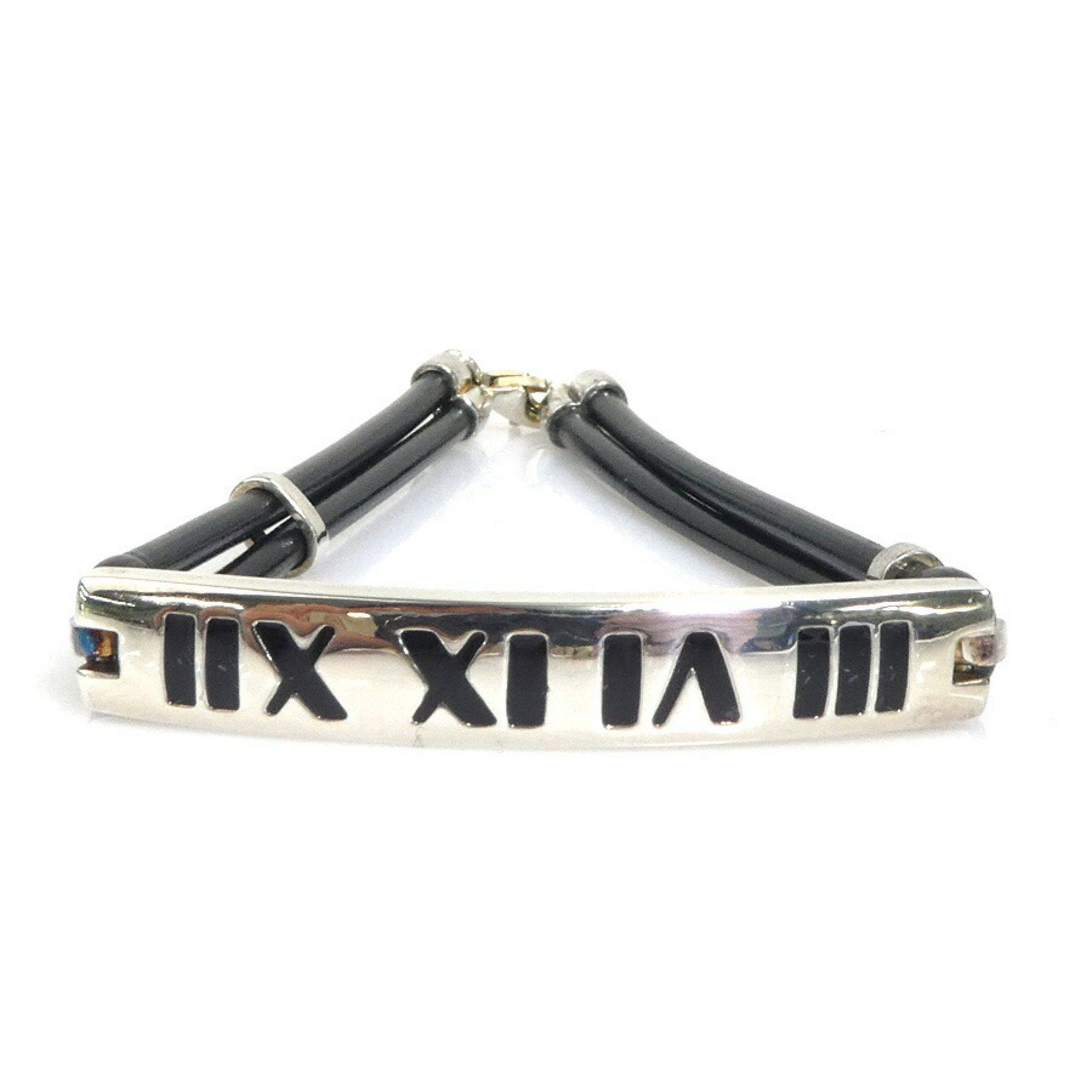Tiffany & Co. Tiffany & Co. Atlas ID Plate Bracelet, 925 Sterling Silver, Rubber, Silver and Black, Men's Women's, 56373a Size ONE SIZE - 1 Thumbnail