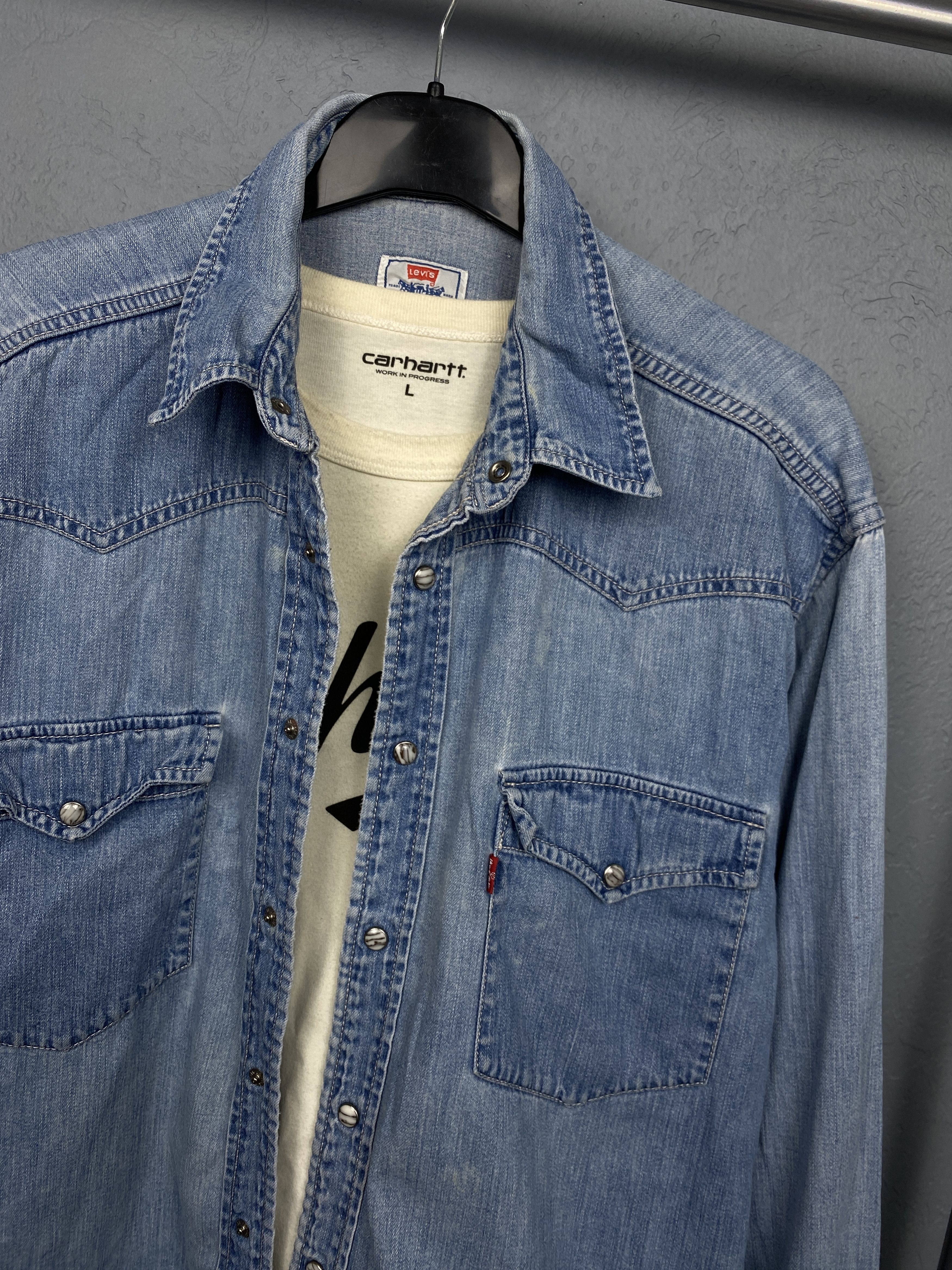 Levi's Levi's 90s Vintage Mens Long Sleeve Denim Shirt Size US L / EU 52-54 / 3 - 2 Thumbnail