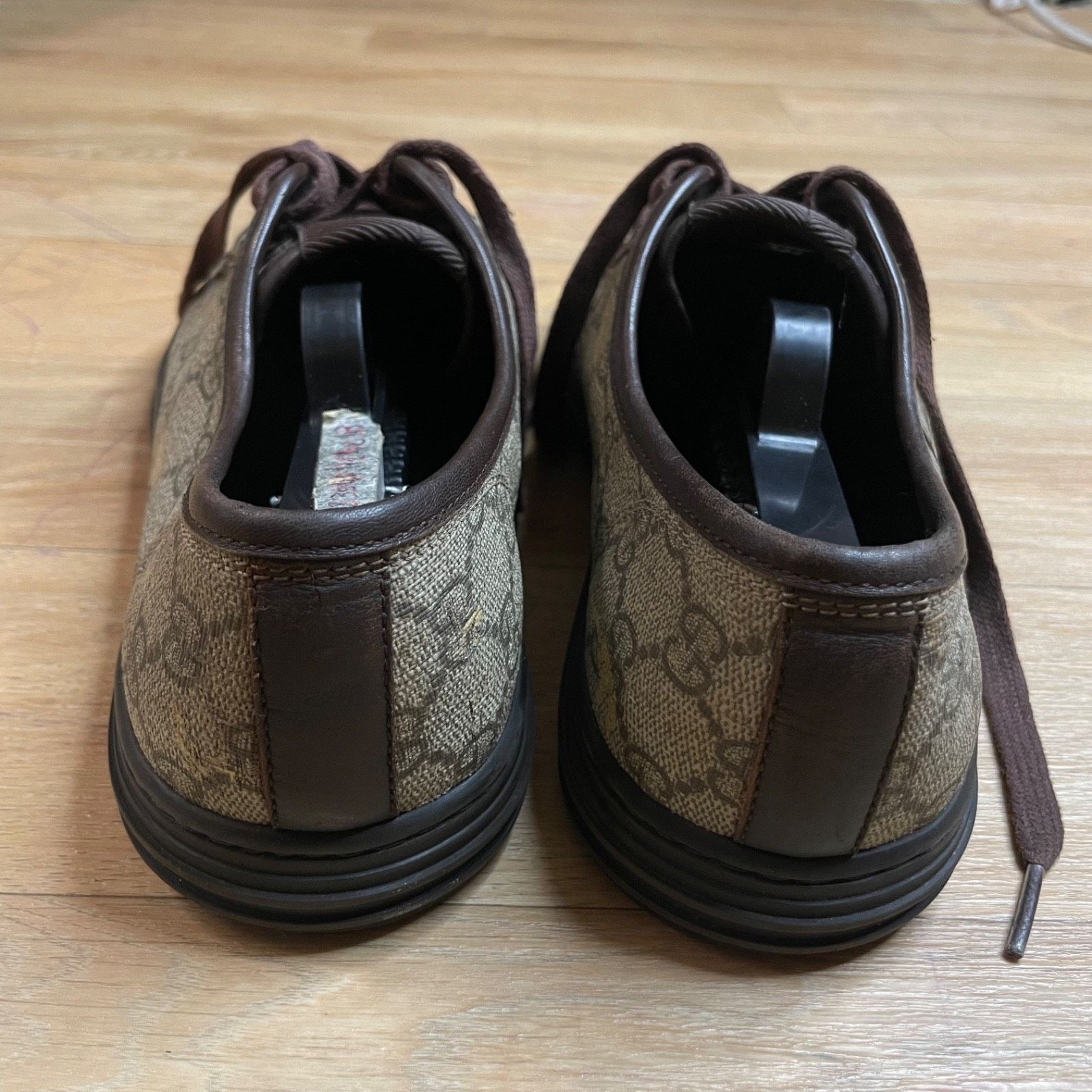 Gucci GUCCI Sneakers BROWN Leather low Top GG Monogram Canvas Size US 8 / EU 41 - 7 Thumbnail