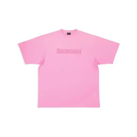 Balenciaga o1w1db10925 Caps Vintage Boxy Jersey T-Shirt in Pink Size M / US 6-8 / IT 42-44 - 1 Thumbnail