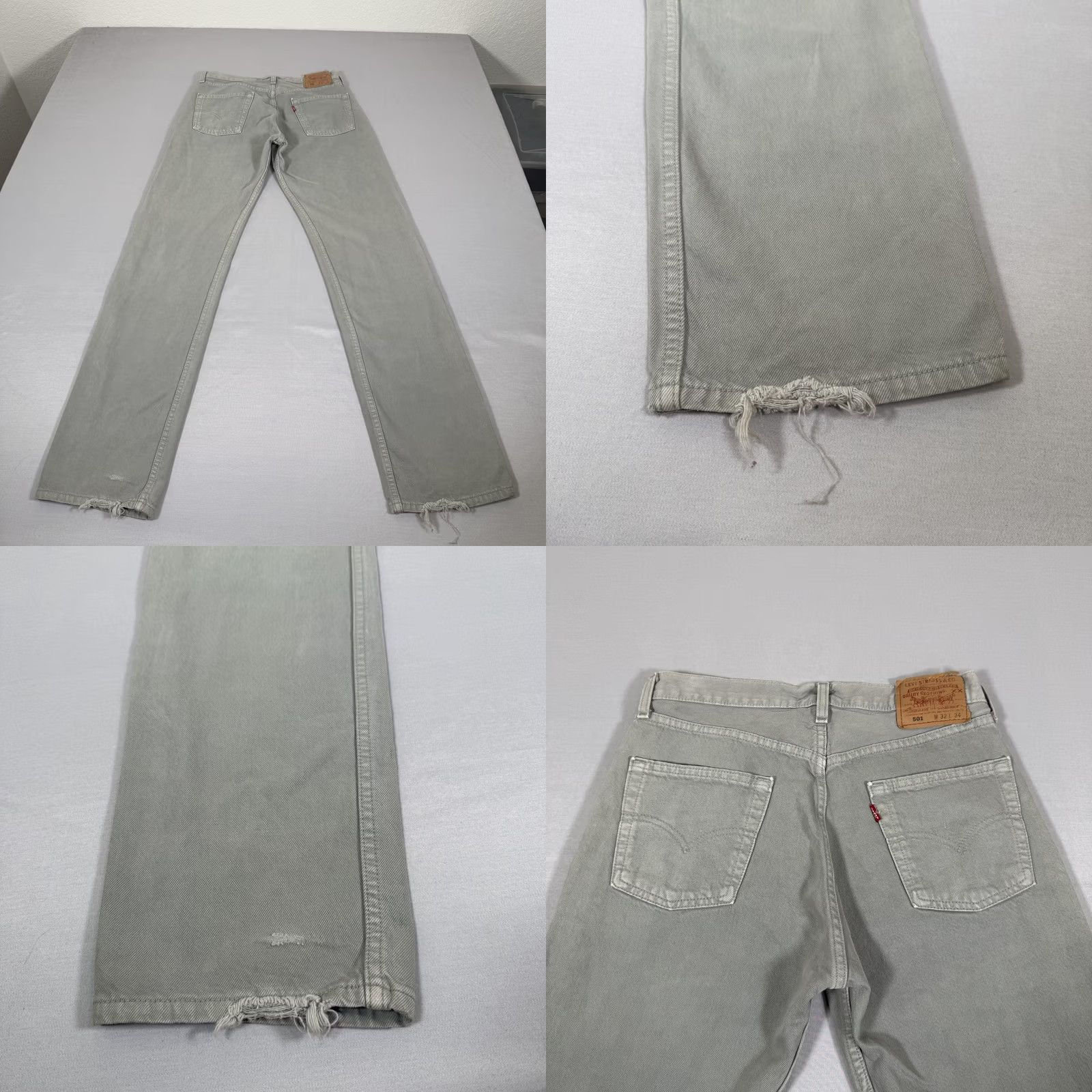 Levi's VINTAGE Levi's 501 Jeans Mens 32x34 Gray Light Wash Natural Denim Straight Classic 90s Boys Womens Size US 32 / EU 48 - 9 Thumbnail