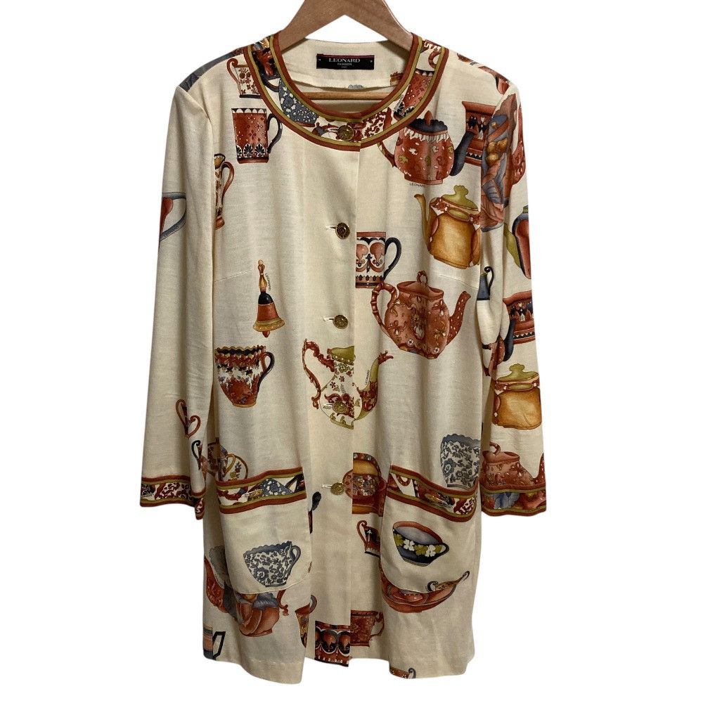 Other LEONARD Wool Silk Collarless Coat Others Outerwear DUTY FREE for USA