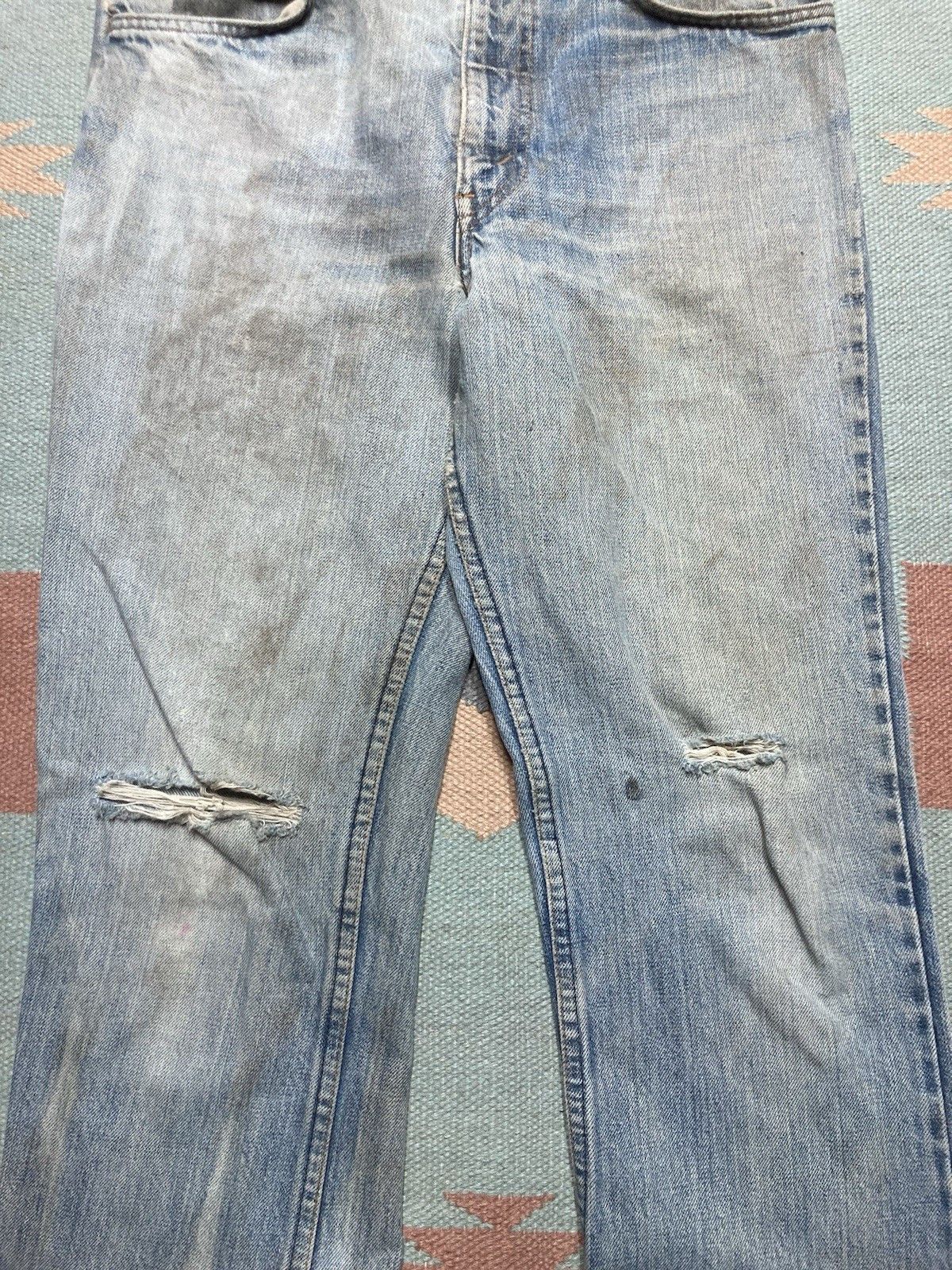 Levi's × Vintage 70s Levi’s 646 0217 jeans bell bottom faded distressed 31x30 Size US 31 - 3 Thumbnail
