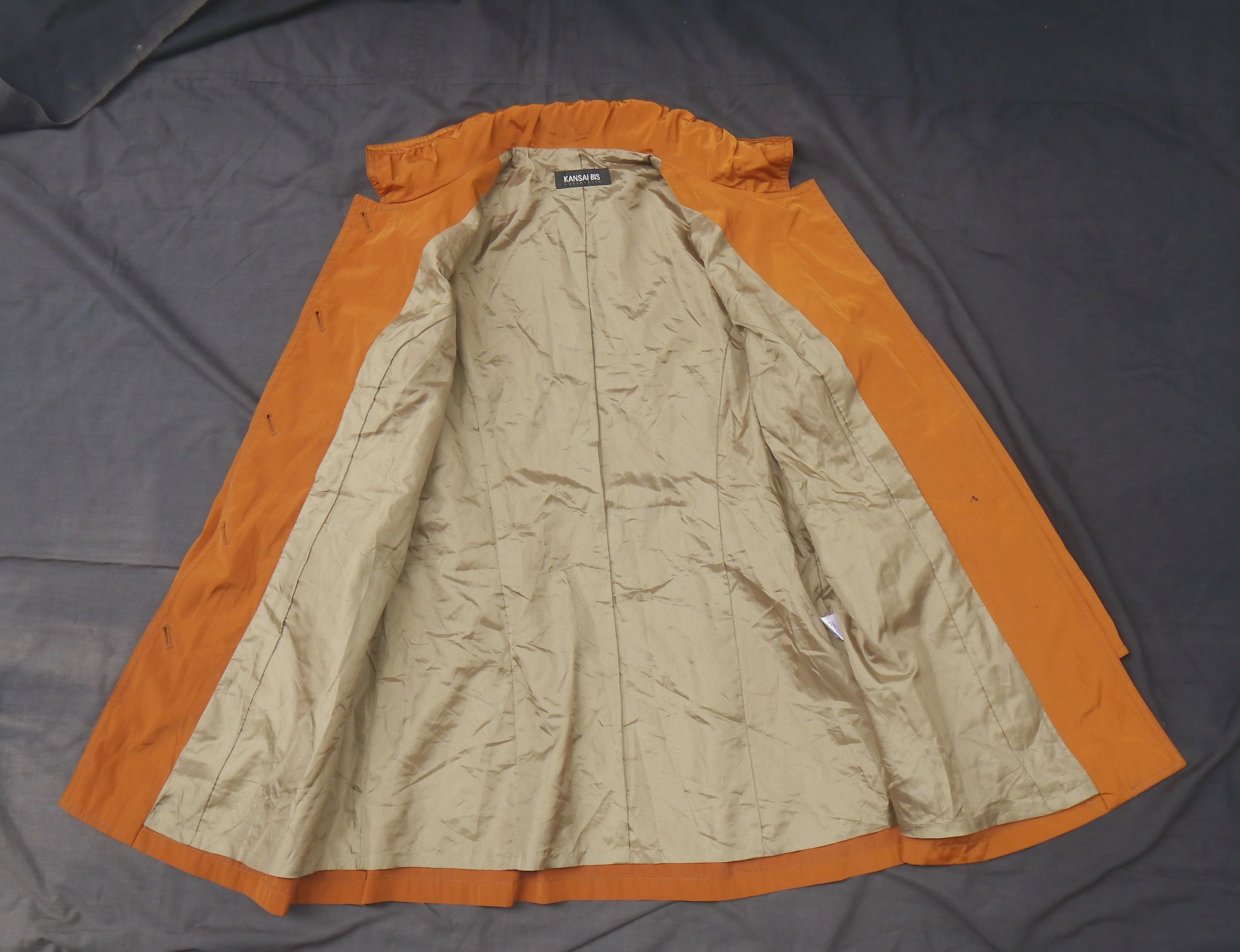 Kansai Yamamoto (J824) Kansai Bis Collection Orange Polyester Coat Sz 9 Size S / US 4 / IT 40 - 8 Thumbnail