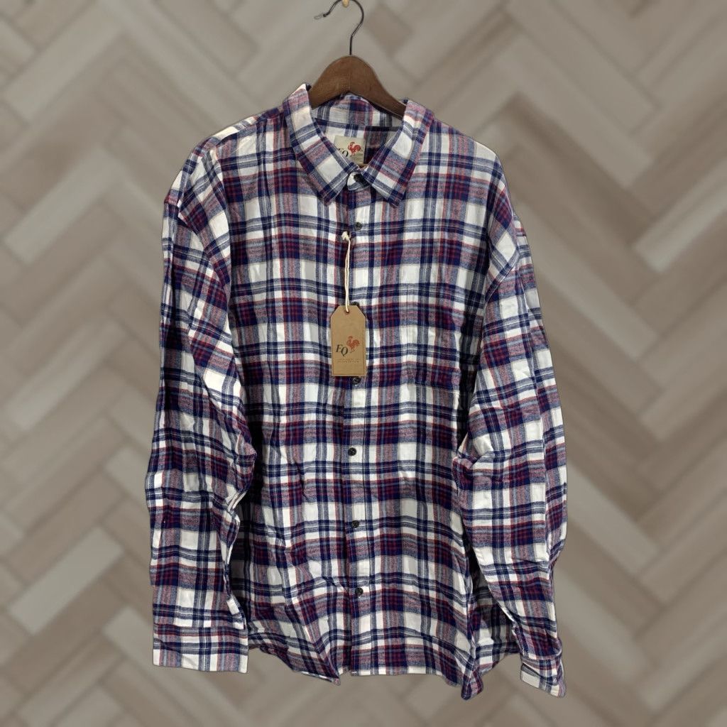 Vintage Eq Equilibrio Shirt Button Front Plaid Red Blue Long Sleeve 3XL Mens Size US XXL / EU 58 / 5 - 1 Thumbnail
