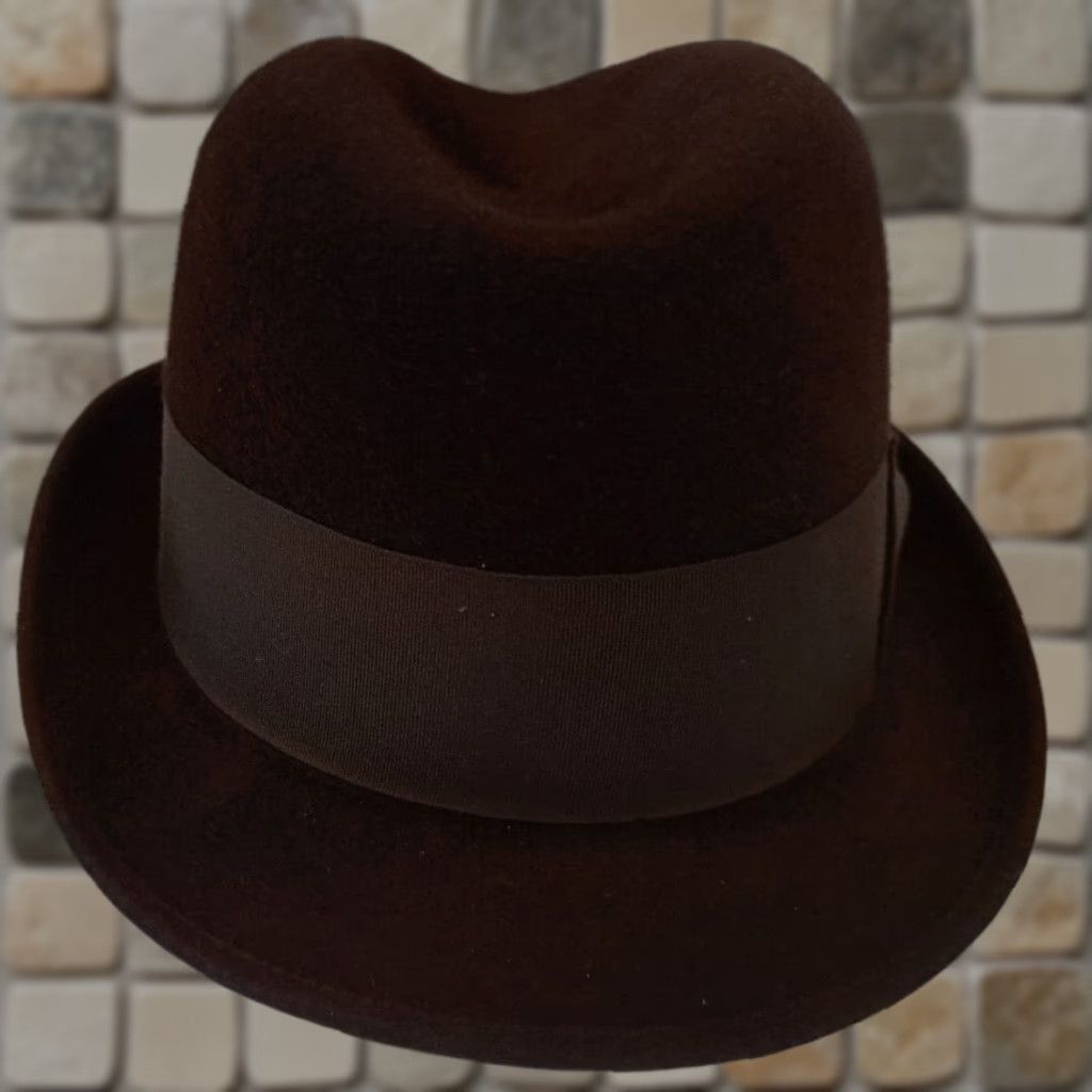 Vintage VINTAGE Caxton Fedora Mens Hat Wool Felt Brown Medium Size ONE SIZE - 1 Thumbnail