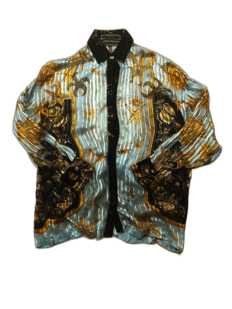 Versace Versace Ocean Series Silk Shirt - dmc Size M / US 6-8 / IT 42-44 - 1 Thumbnail