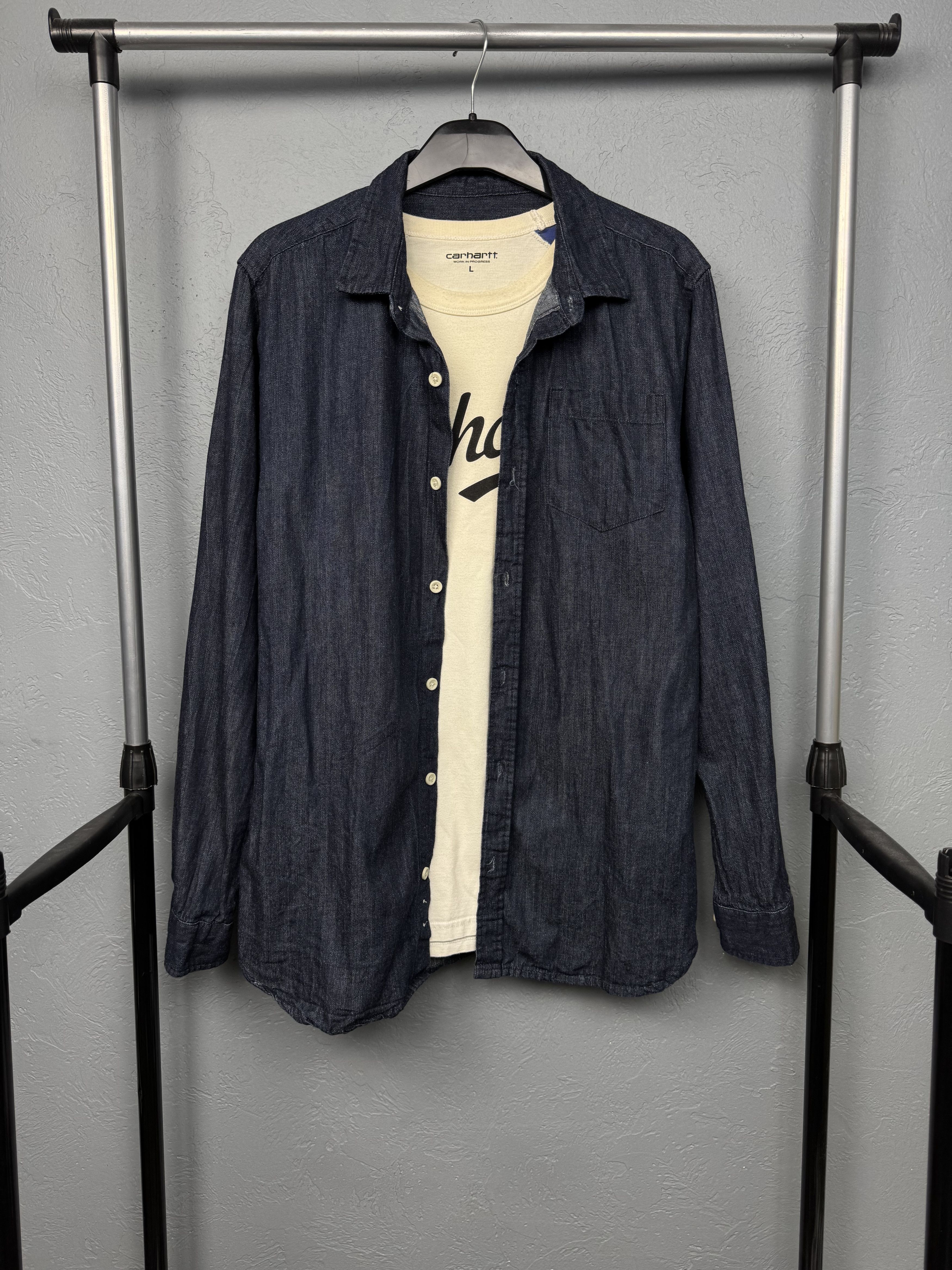 Folk Folk Mens Denim Shirt Size US L / EU 52-54 / 3 - 1 Thumbnail
