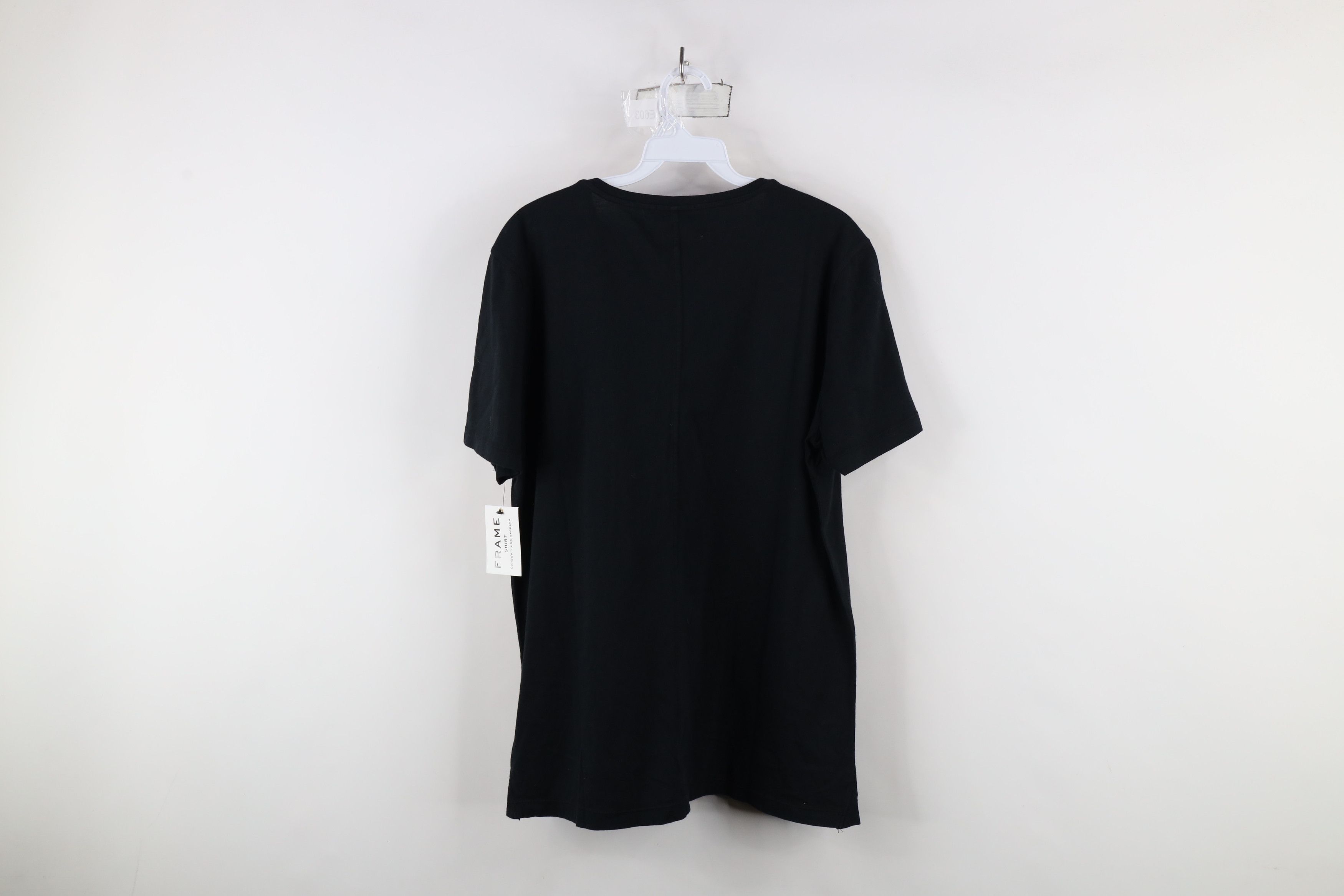 Frame × Vintage New Frame Denim Cotton Short Sleeve V-Neck T-Shirt Black Size US L / EU 52-54 / 3 - 7 Thumbnail