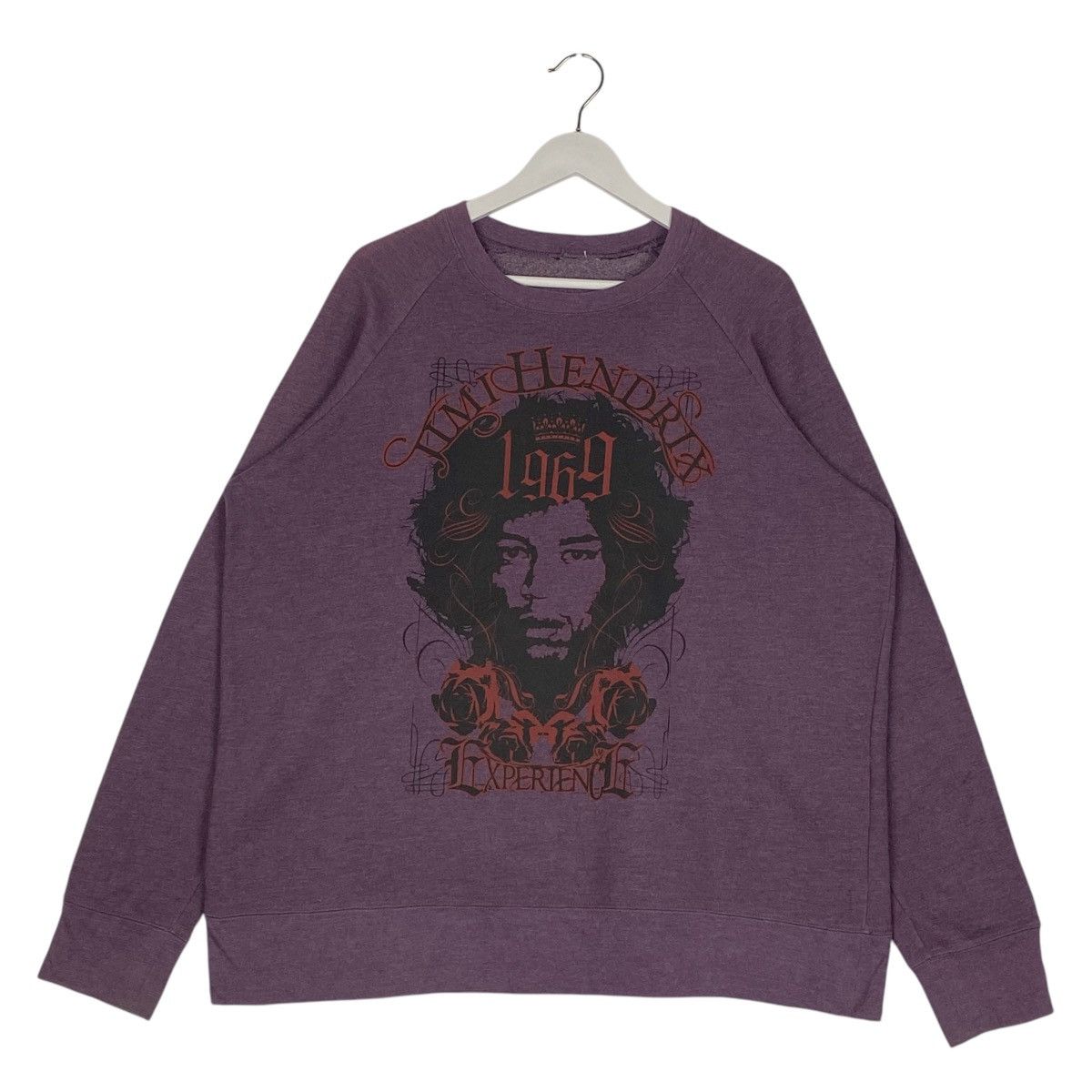 Vintage Jimi Hendrix 1969 Crewneck Sweatshirt Purple
