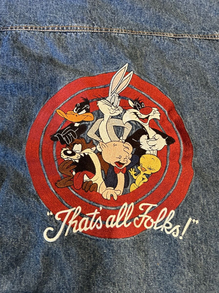 Vintage × Warner Bros Vintage Warner Bros Looney Toons Denim Jacket Size US XXL / EU 58 / 5 - 3 Thumbnail