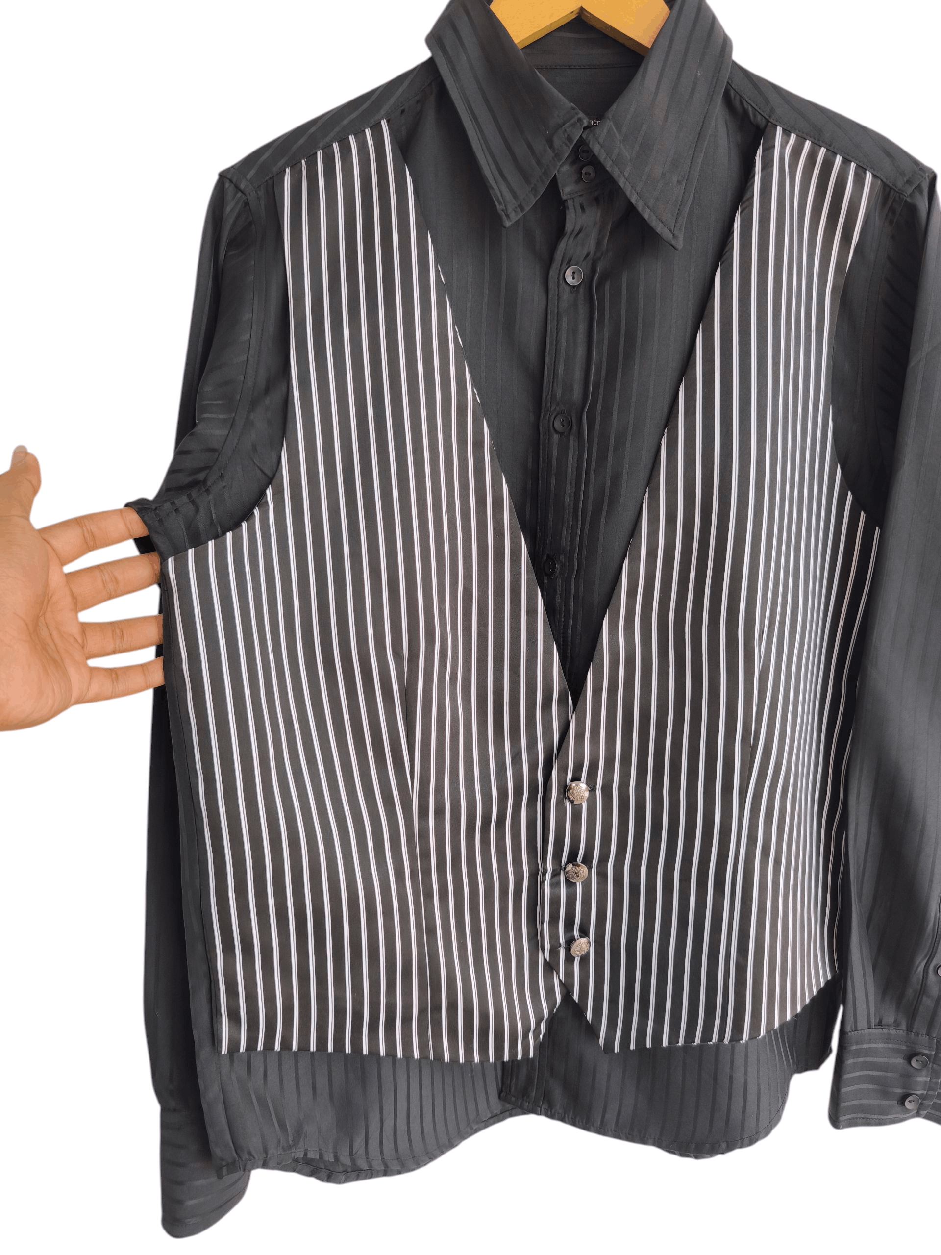 Comme des Garcons Homme Plus AD2000 Comme des garcons shirt vest stripe shirt Size US M / EU 48-50 / 2 - 2 Thumbnail