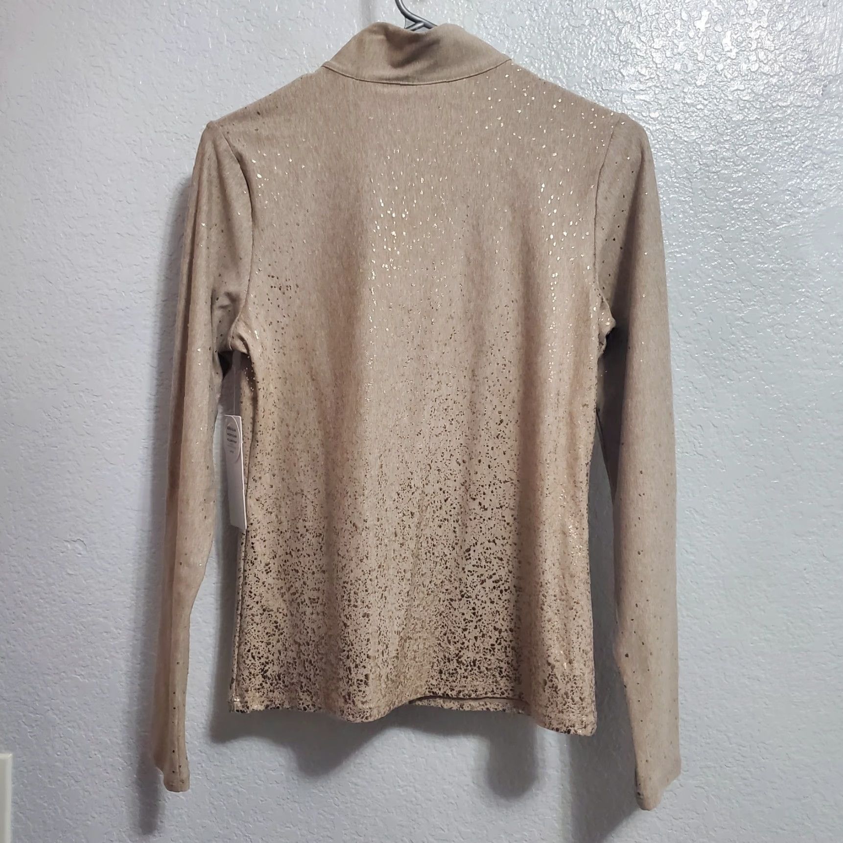 Vintage Yogalicious Sweatshirt Women M Brown Rose Gold Foil Aura Glam 1/4 Zip Pullover Size M / US 6-8 / IT 42-44 - 2 Thumbnail