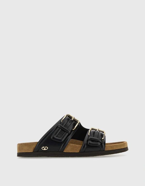 Valentino o1s22i1n0924 Leather Fussfriend Slides in Black Size US 8 / IT 38 - 1 Thumbnail