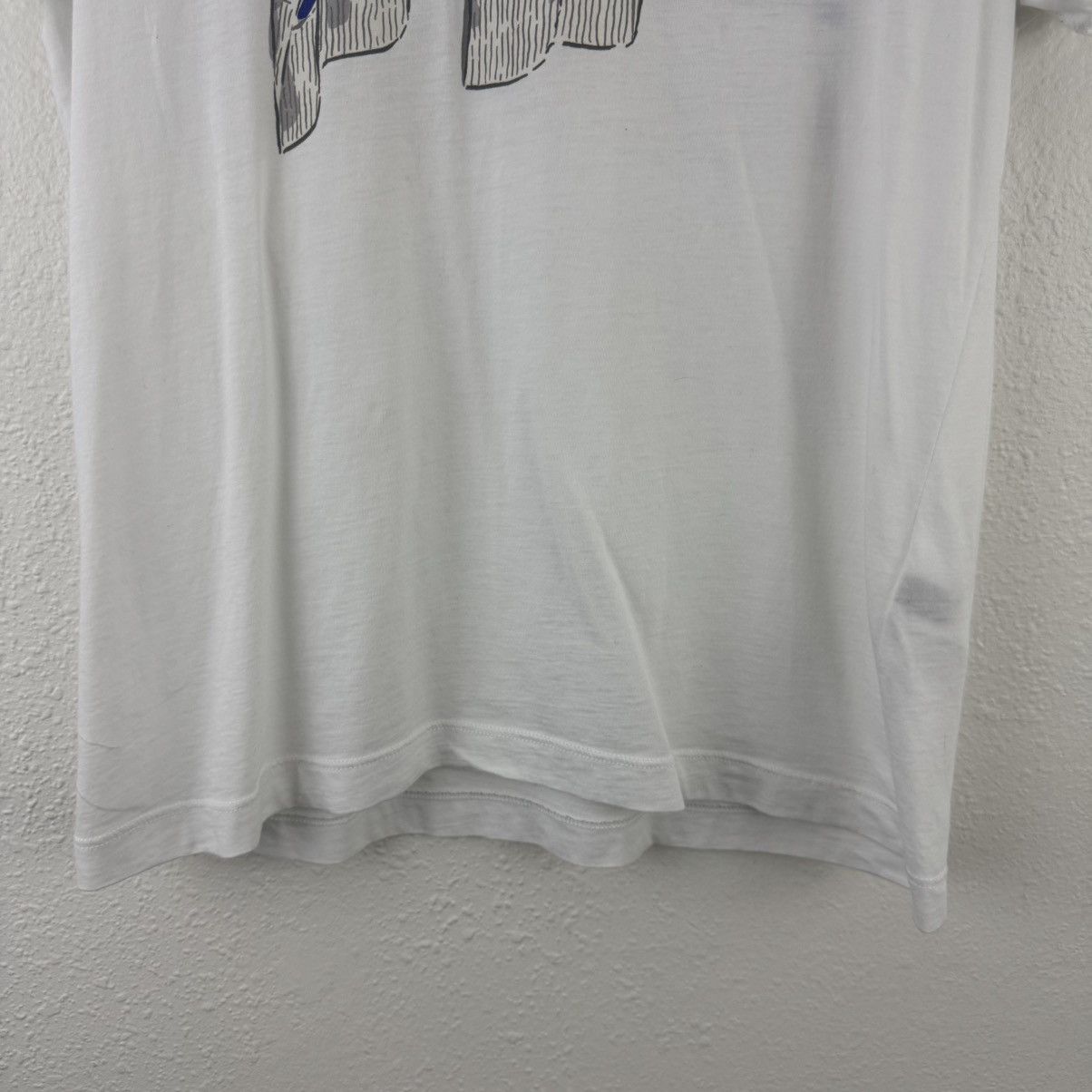 Kate Spade KATE SPADE White Blue Broome Street Tromp L'Oeil Graphic Tee Size M / US 6-8 / IT 42-44 - 5 Thumbnail