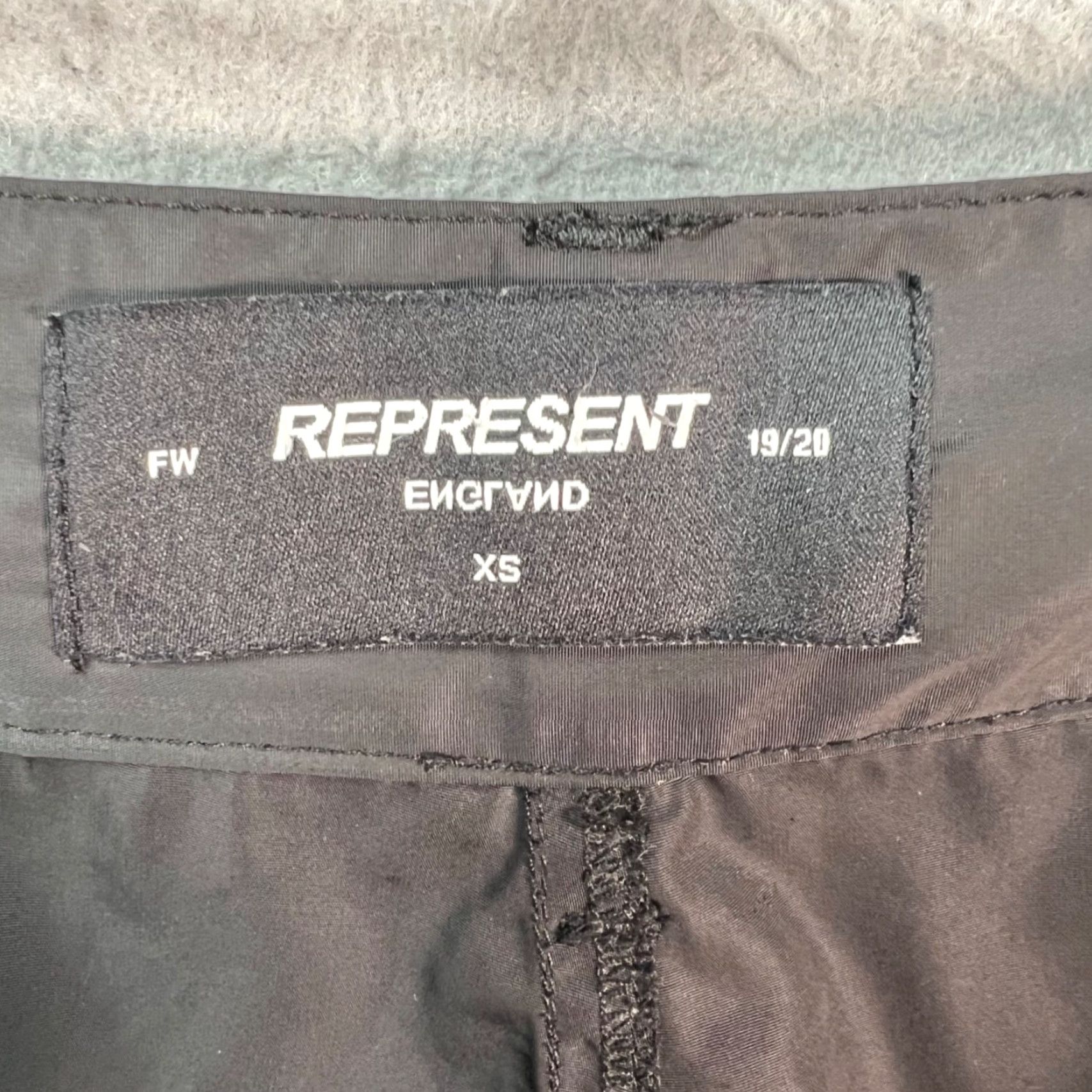 Vintage Represent England Mens XS Black Cargo Pants - Tapered Leg, Cargo Pocket, Polyester, Logo, Regular, 29in Inseam, Size XS, Vintage No, Men Size US 27 - 3 Thumbnail