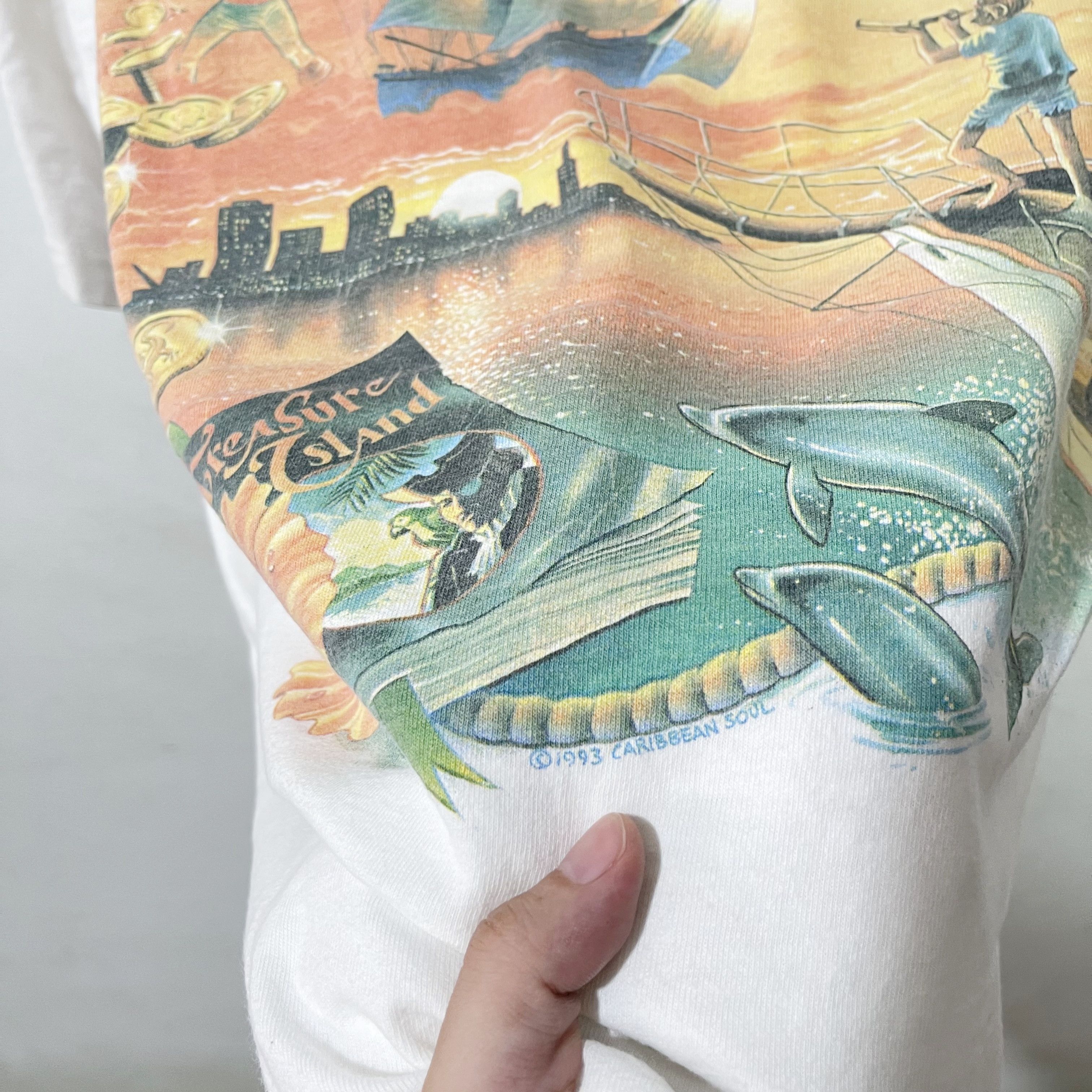 Vintage Vintage 1991 Caribbean Soul Treasure Island T-Shirt Size US XXL / EU 58 / 5 - 4 Thumbnail