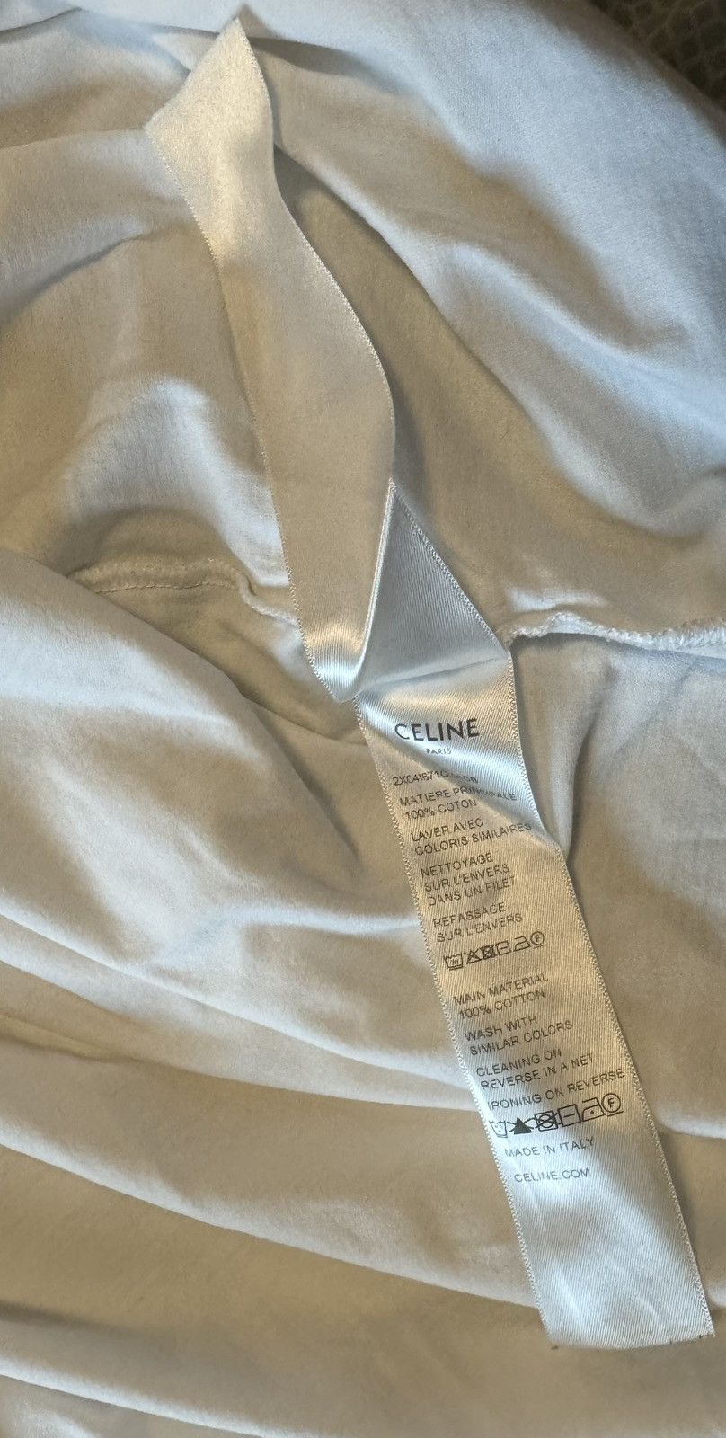 Celine LOOSE T-SHIRT WITH TRIOMPHE EMBROIDERY IN COTTON JERSEY Size US XXL / EU 58 / 5 - 9 Thumbnail