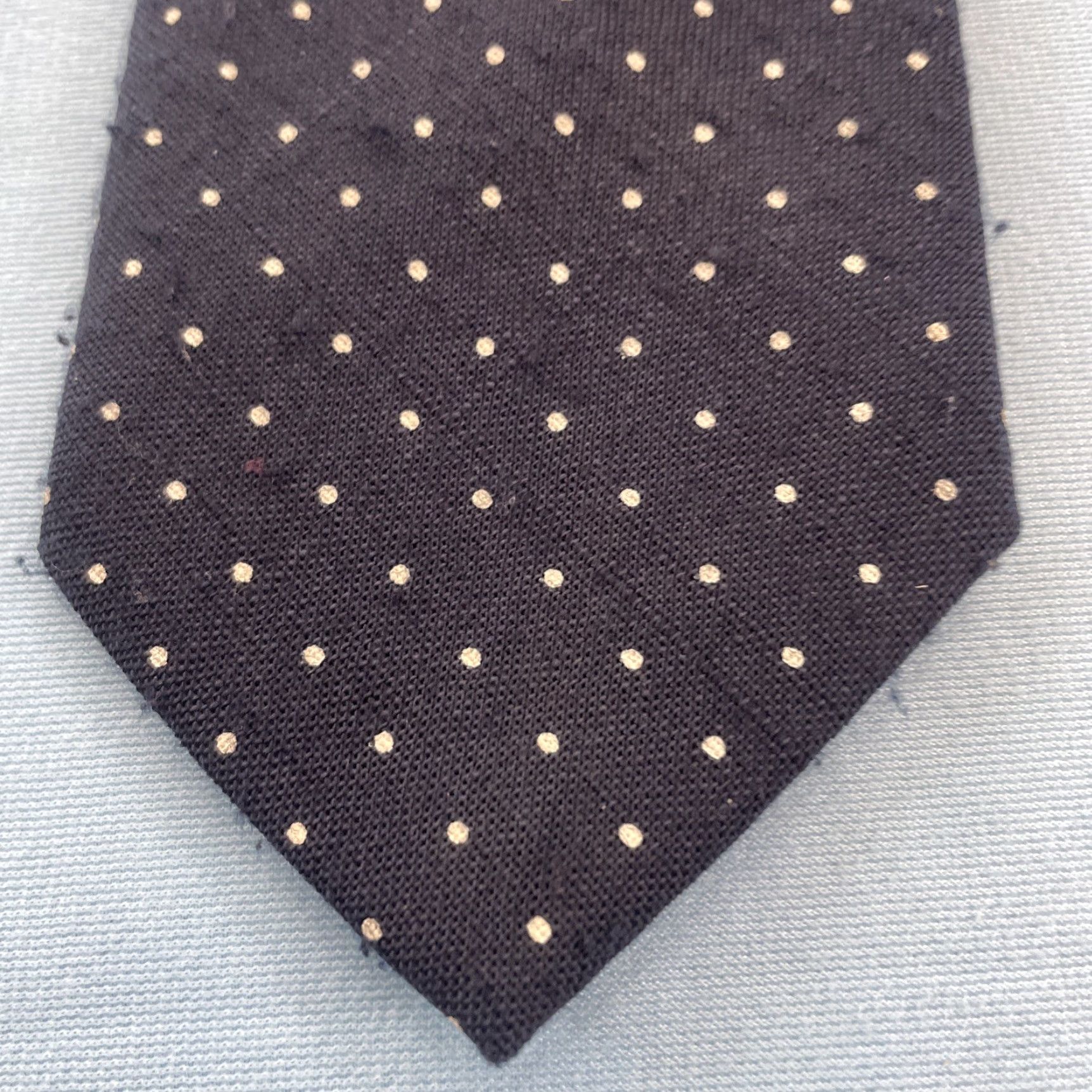 Brooks Brothers VINTAGE Brooks Brothers Makers Silk Tie Blue White Dots Spots USA 3.25x55 Tie Mens Silk Vintage 1960s Wedding Business Power Tie Size ONE SIZE - 2 Thumbnail
