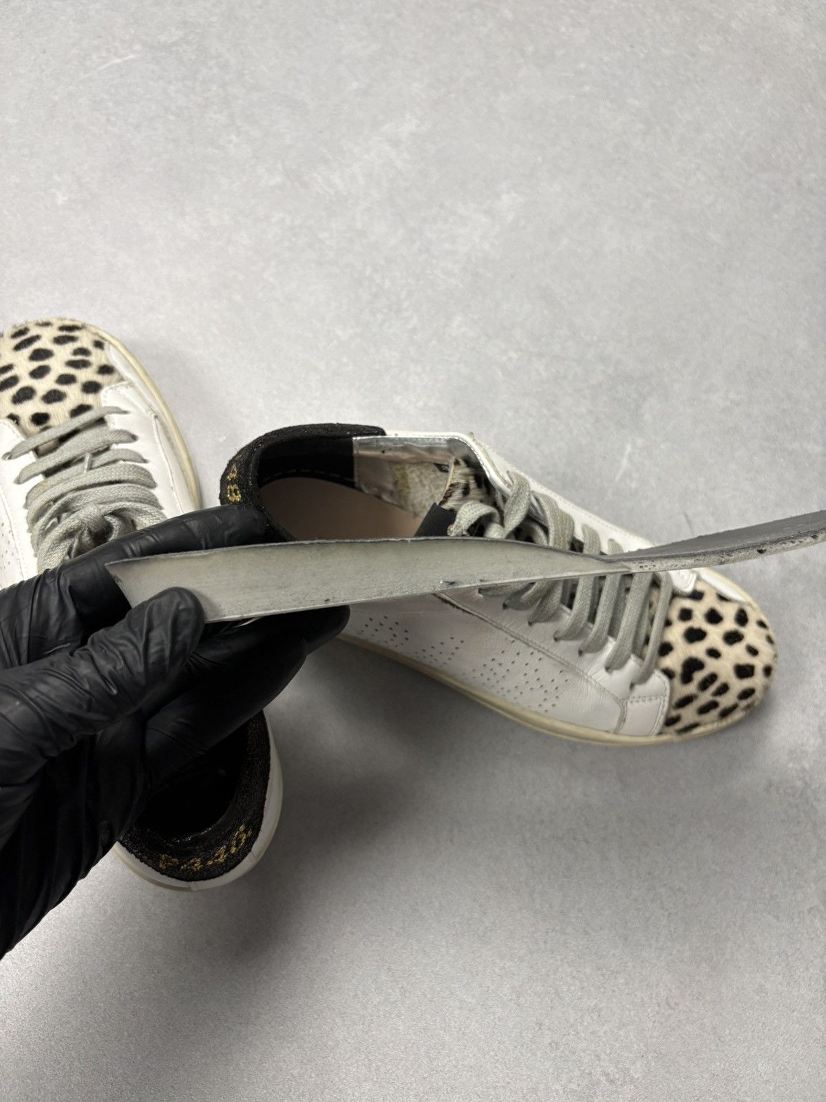 P448 P448 John White Leather Sneakers Leopard Pony Hair Toe 37 Size US 7 / IT 37 - 18 Thumbnail