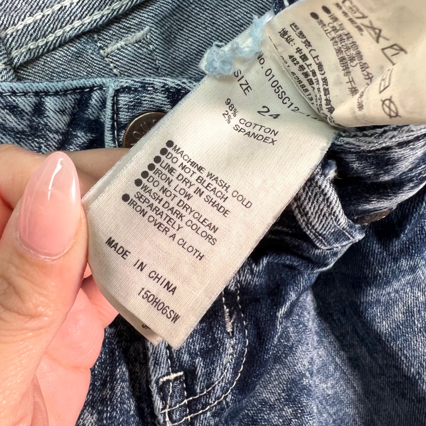MOUSSY VINTAGE Moussy Womens Jeans 24 Distressed Skinny Blue Acid Wash Cotton Blend Denim 5-Pocket Design Low Rise Spring Fall Summer Winter Womens Jeans Size 42" / US 20 - 4 Thumbnail
