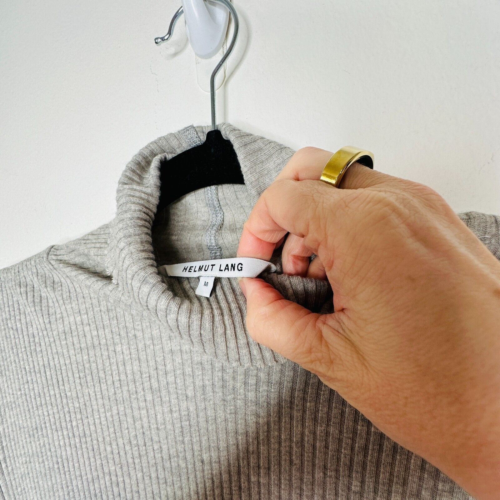Helmut Lang Helmut Lang Gray Turtleneck Long Sleeve Knit Mini Dress Top Size M / US 6-8 / IT 42-44 - 4 Thumbnail