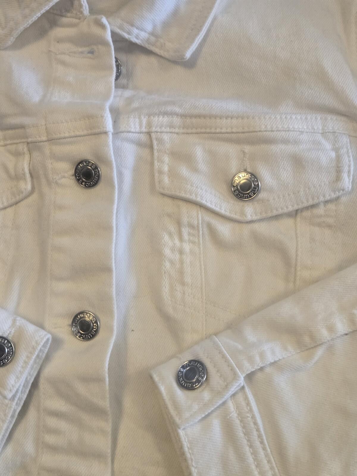 Other White Denim Jacket M Layer Streetwear Clean Girl Minimalist Size ONE SIZE - 4 Thumbnail