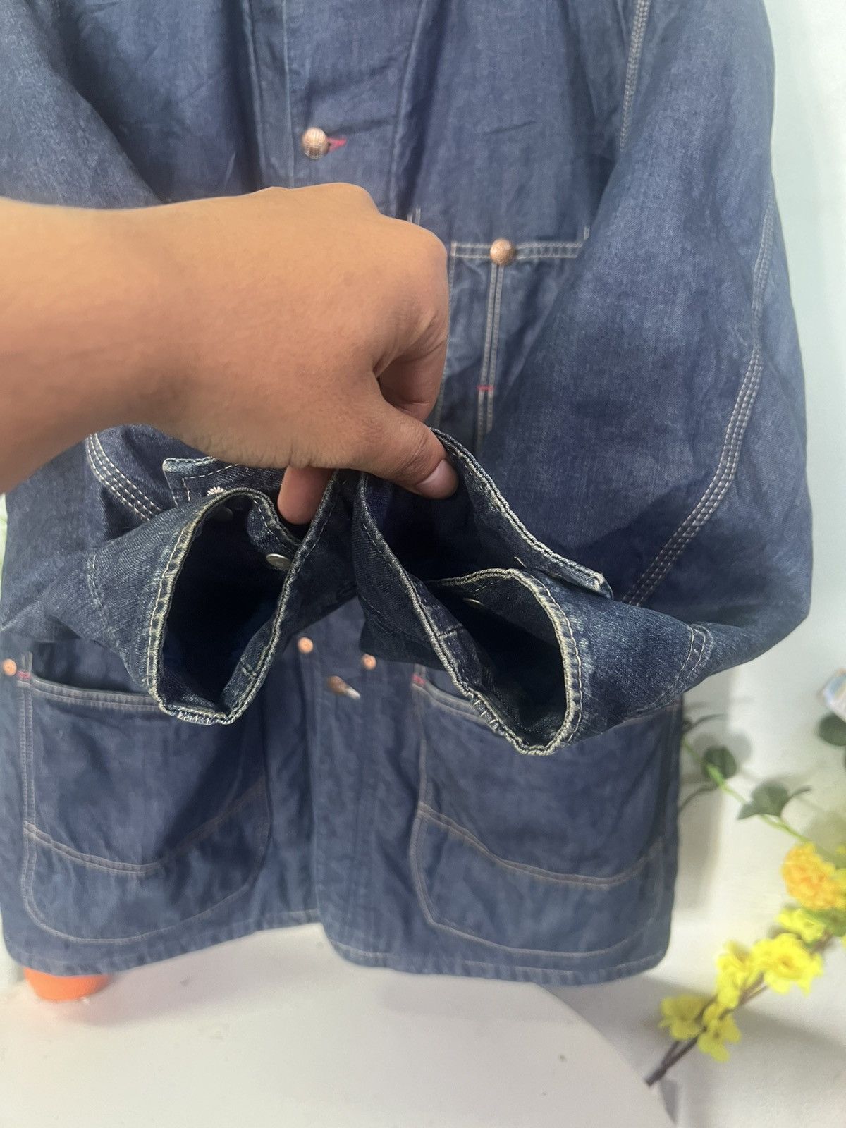 Blue Blue Japan BLUE BLUE ARIGATO JAPAN DENIM CHORE JACKET Size US L / EU 52-54 / 3 - 4 Thumbnail