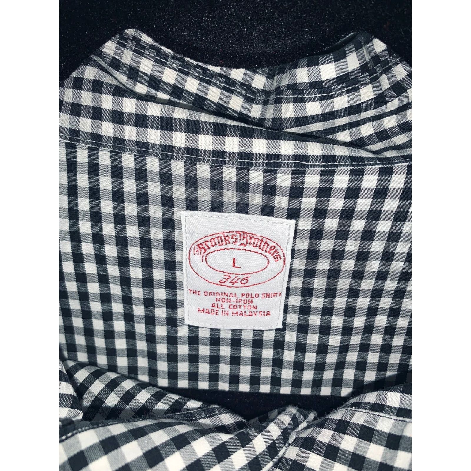 Brooks Brothers VINTAGE Brooks Brothers Men's Check Button-Up Collared Shirt Large Black and White Shirt Mens Vintage 80s 90s Business Size US L / EU 52-54 / 3 - 3 Thumbnail