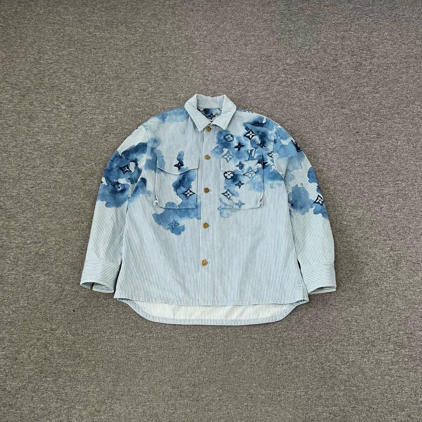Louis Vuitton Louis Vuitton Ink Stripe Denim Shirt Jacket Size US XXL / EU 58 / 5 - 1 Thumbnail