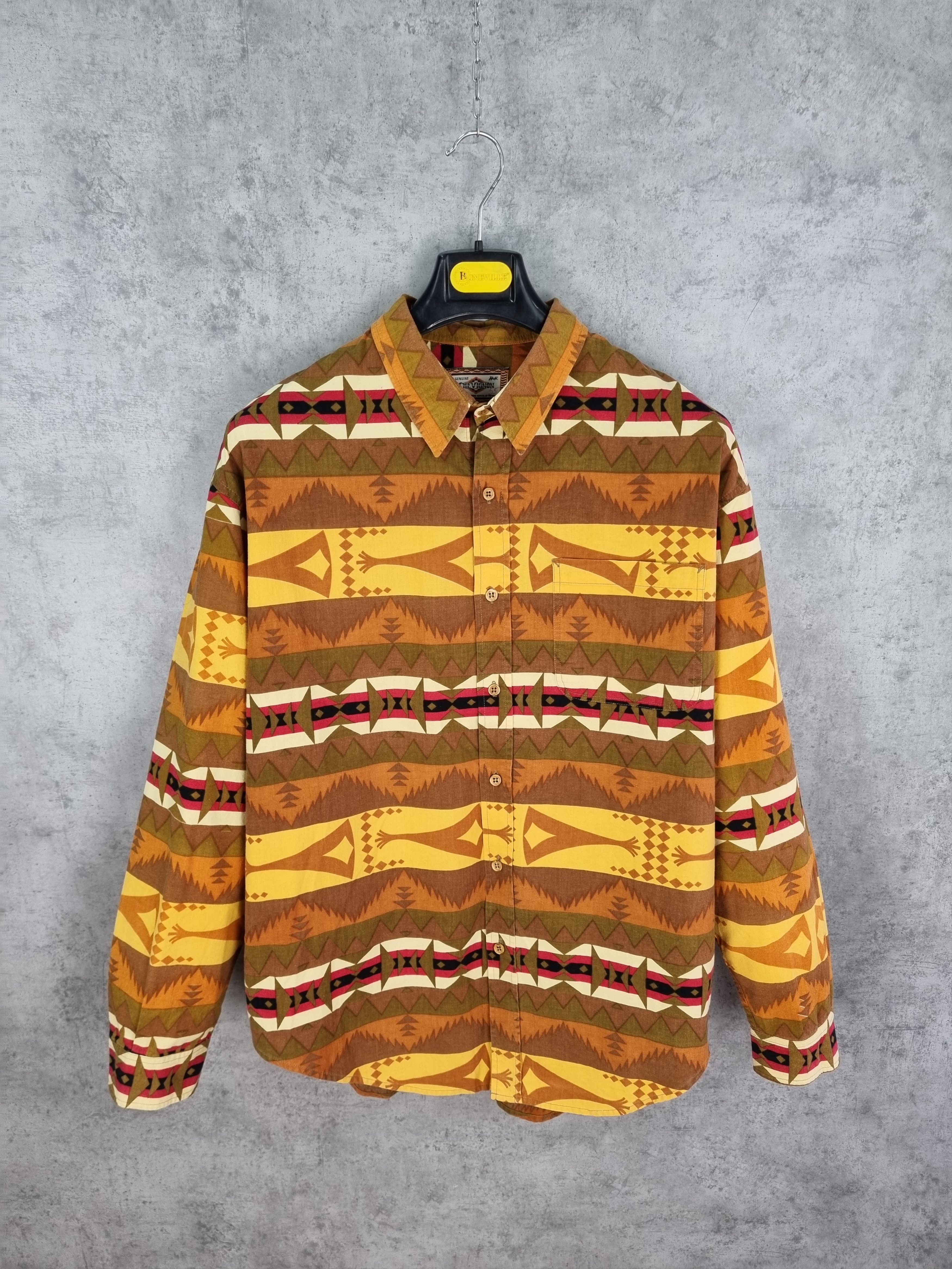 Chevignon × Native Rare size 80s Chevignon Navajo Vintage Shirt Button ups Size US XXL / EU 58 / 5 - 1 Thumbnail