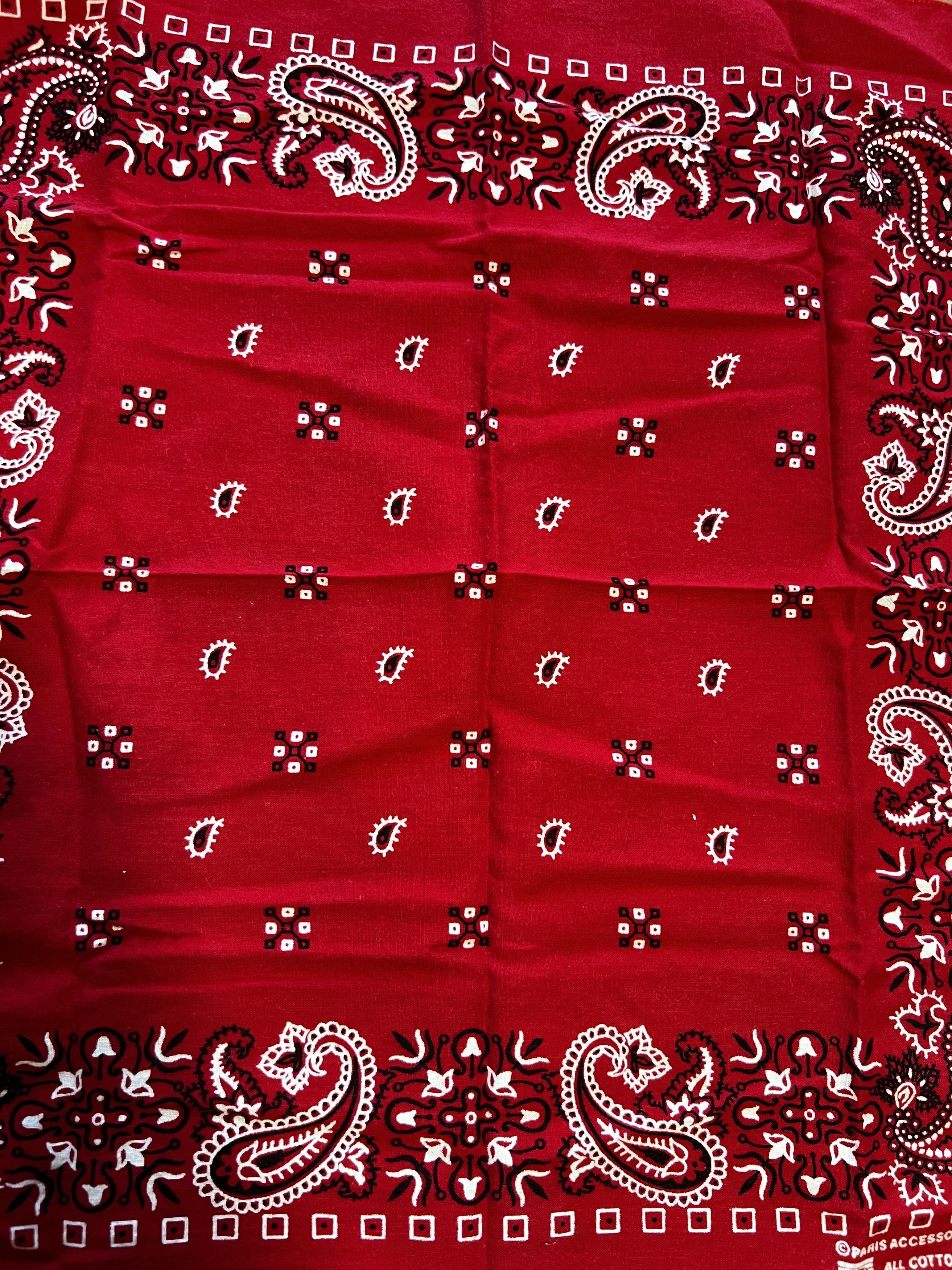 Vintage Vintage 70's-90's Red Paris Accessories Bandana RN13960 Size ONE SIZE - 3 Thumbnail