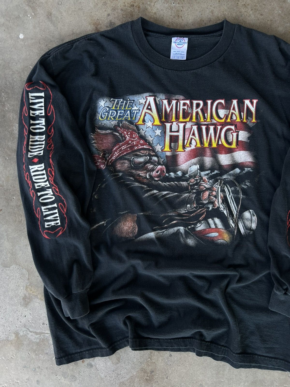 Vintage Vintage Harley Style Flames Long Sleeve Motorcycles T Shirt Size US XL / EU 56 / 4 - 2 Thumbnail