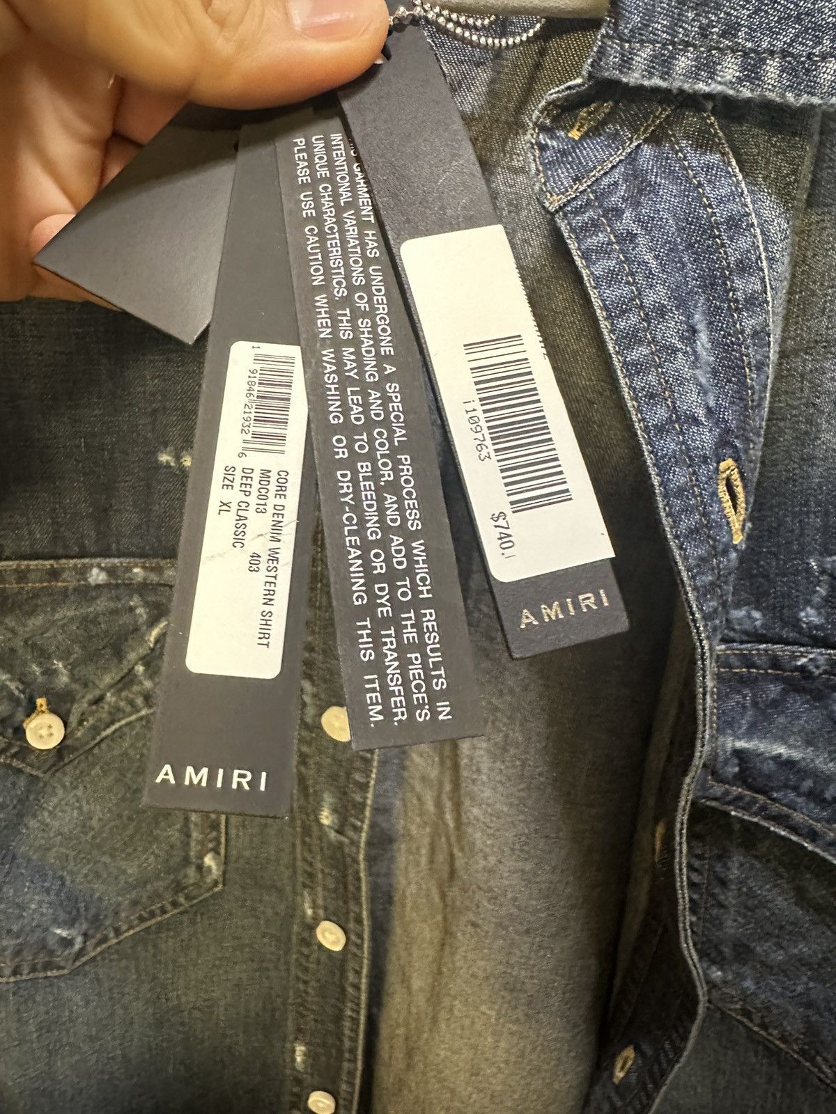 Amiri AMIRI Western Denim Distressed Long Sleeve Size US XL / EU 56 / 4 - 6 Thumbnail