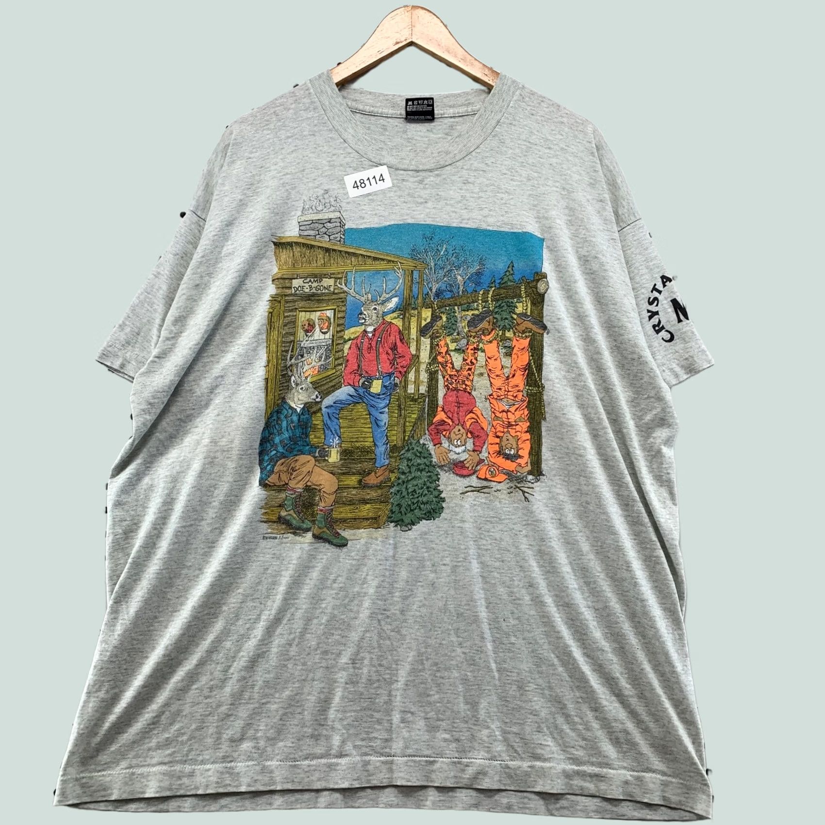 Fruit Of The Loom VINTAGE Nike Shirt Mens 2XL Gray Funny Hunting Deer Humour T-Shirt Size US XXL / EU 58 / 5 - 1 Thumbnail