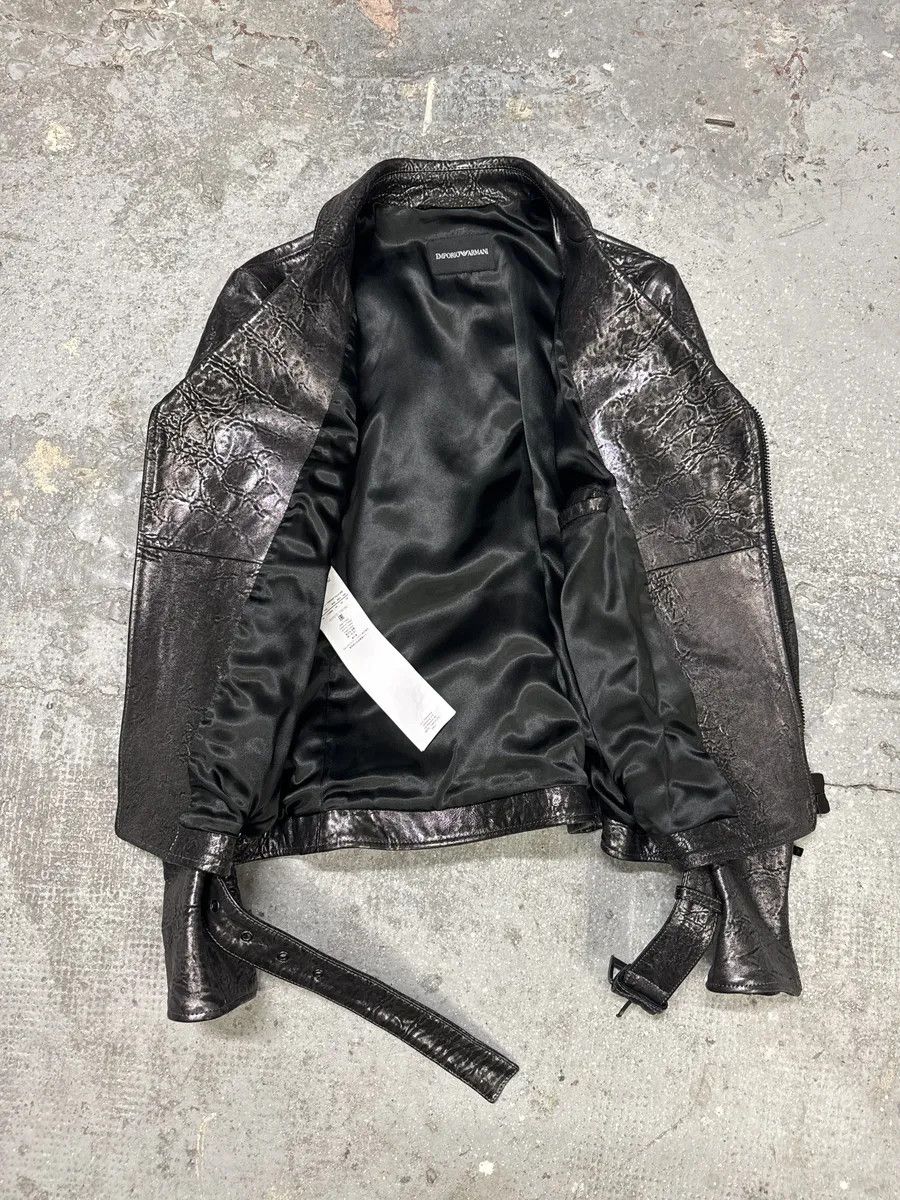 Designer × Emporio Armani × Vintage SS2017 Emporio Armani Dark Grey Metalic Lamb Leather Jacket Size US M / EU 48-50 / 2 - 8 Thumbnail