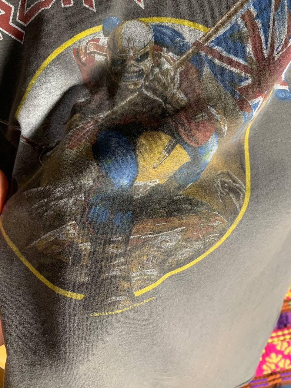 Iron Maiden × Vintage VERY RARE IRON MAIDEN ENGLAND FLAG ROCK T-SHIRT BAND Y2K 90 Size US XL / EU 56 / 4 - 3 Thumbnail