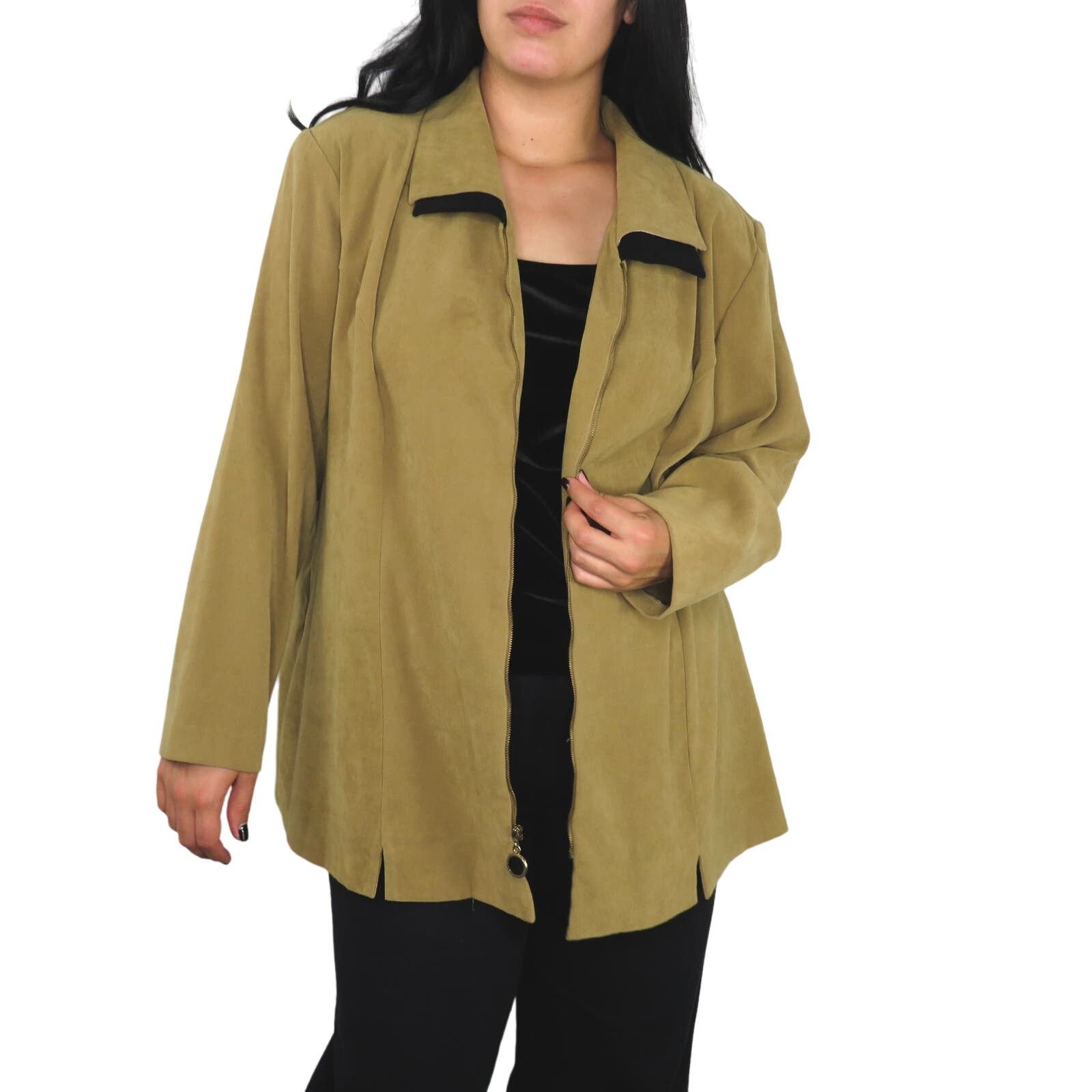 Vintage 80s Vintage Jacket Tan & Black Suede Casual Jacket Large Size L / US 10 / IT 46 - 1 Thumbnail