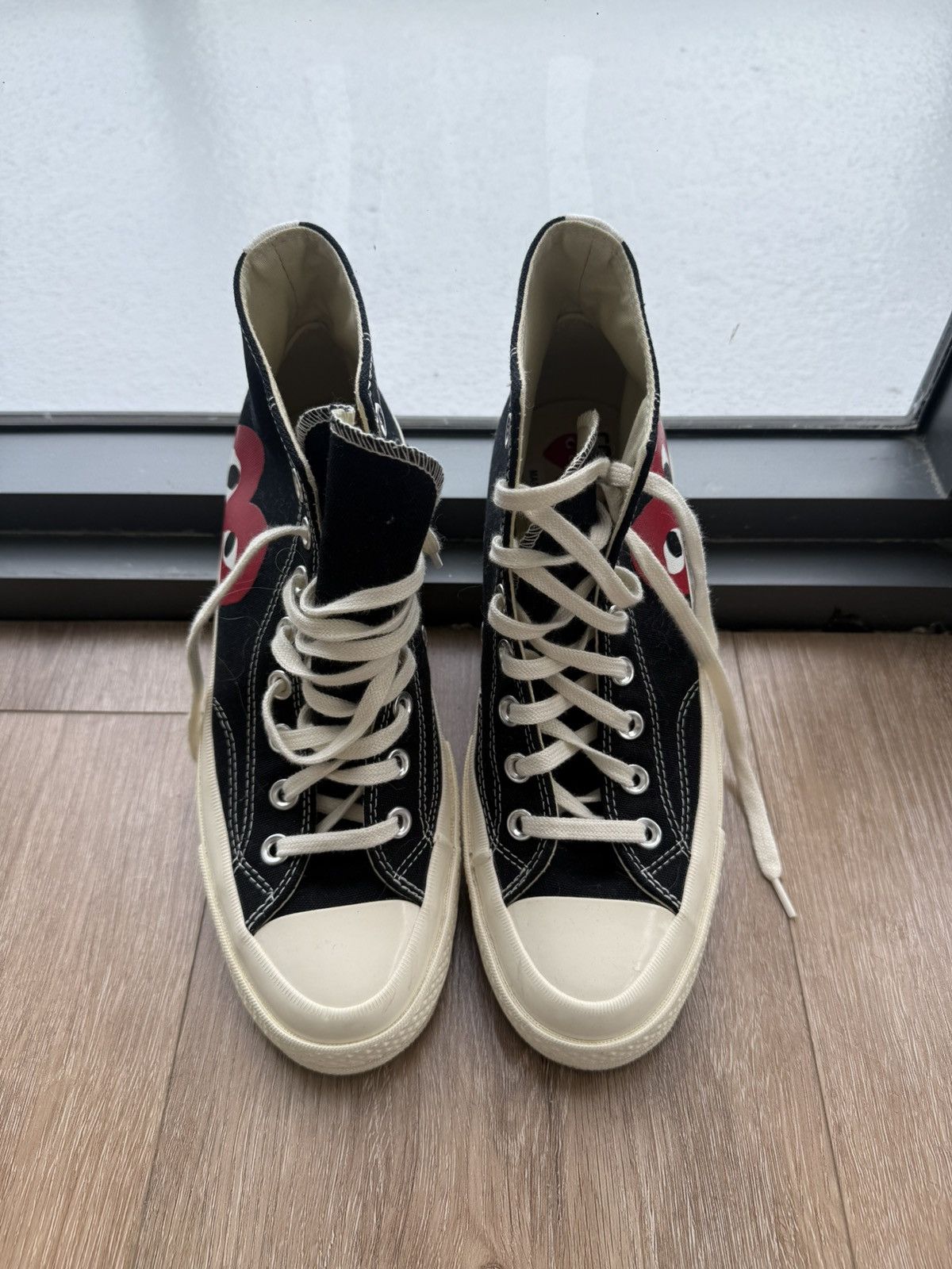 Comme des Garcons PLAY × Converse Women's Chuck Taylor All Star Peek-A-Boo High-Top Sneakers Size US 9 / IT 39 - 3 Thumbnail